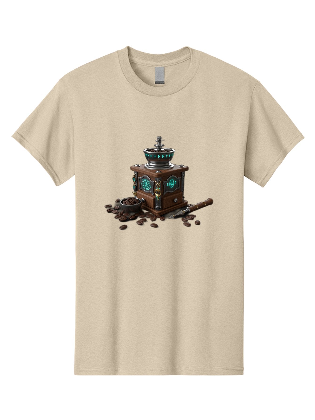 Coffee-Grinder-3 Men'S Graphic Tee, 100% Cotton, Comfortable Casual Summer Wear, Machine Washable, Coffee Grinder, Wooden Coffee Grinder, Coffee Beans, Vintage Coffee, Manual Grinder, Coffee Lovers, Coffee Roasting, Coffee Grinding, Baa373