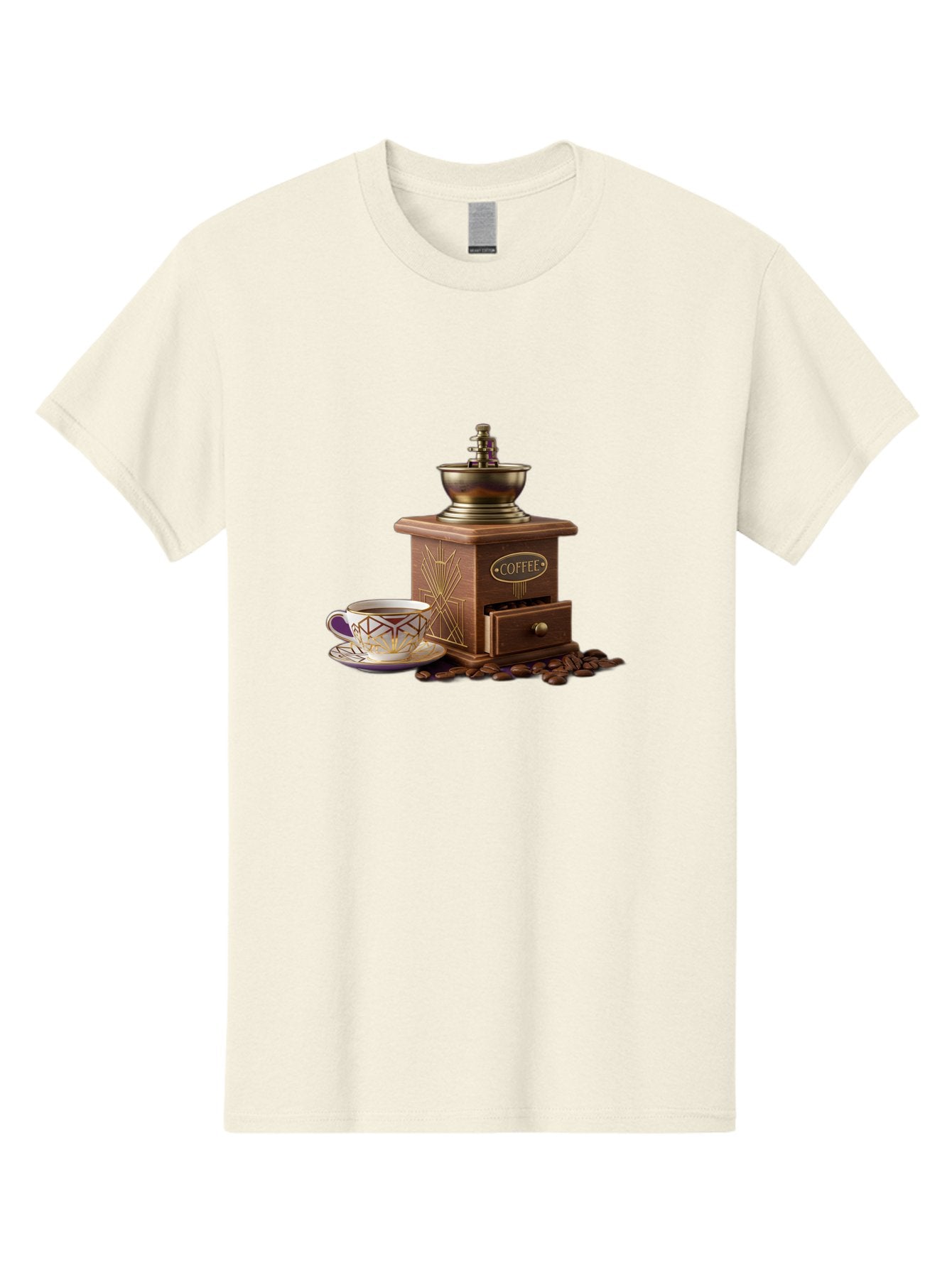 Coffee-Grinder Men'S Graphic Tee, 100% Cotton, Comfortable Casual Summer Wear, Machine Washable, Coffee Grinder, Coffee Beans, Coffee Cup, Morning Coffee, Coffee Time, Coffee Ritual, Coffee Culture, Coffee Lover, Coffee Break Baa374
