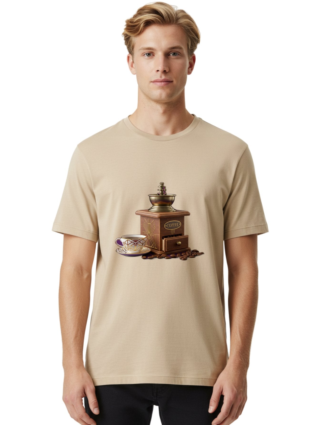 Coffee-Grinder Men'S Graphic Tee, 100% Cotton, Comfortable Casual Summer Wear, Machine Washable, Coffee Grinder, Coffee Beans, Coffee Cup, Morning Coffee, Coffee Time, Coffee Ritual, Coffee Culture, Coffee Lover, Coffee Break Baa374 17