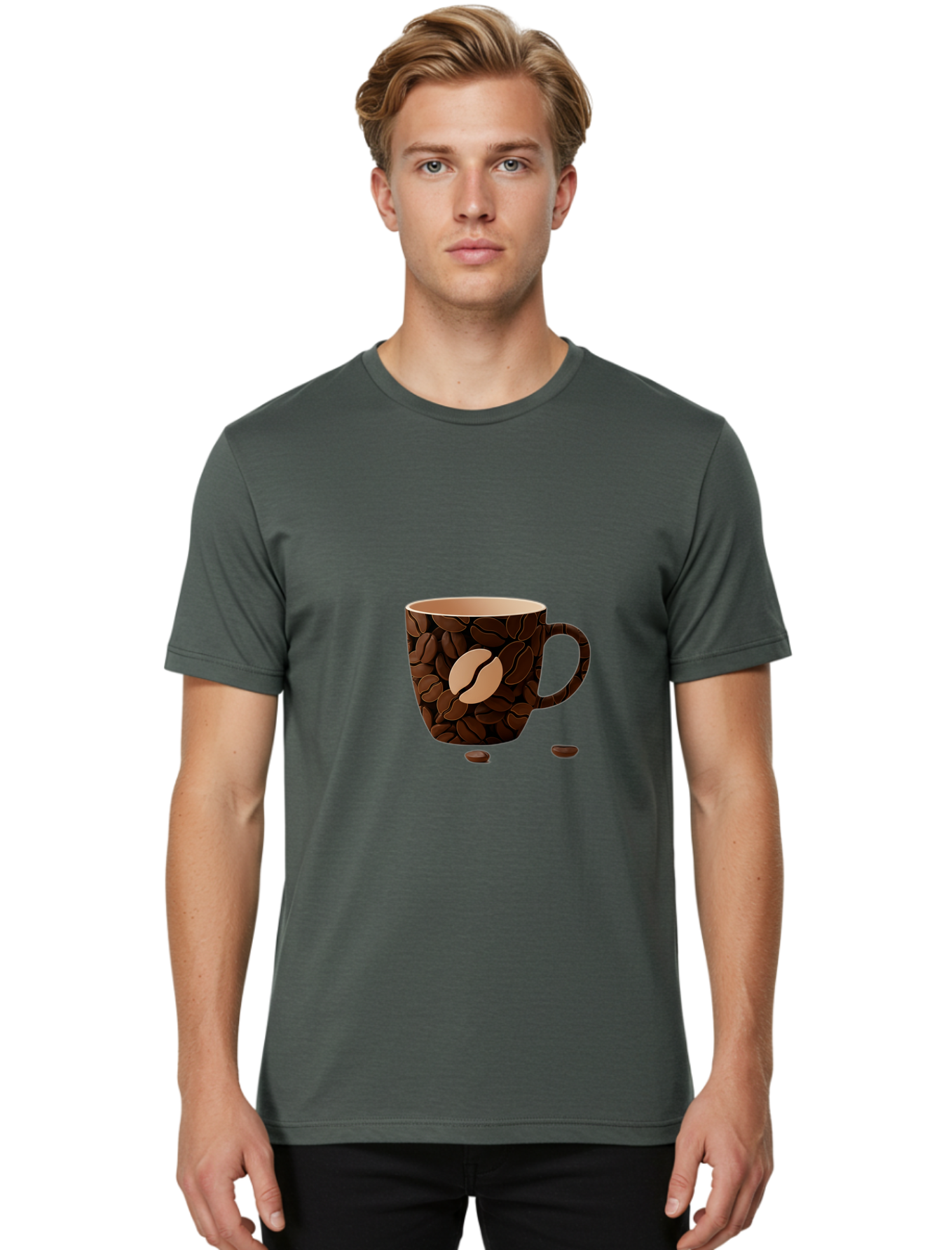 Coffee-Mug-1 Men'S Graphic Tee, 100% Cotton, Comfortable Casual Summer Wear, Machine Washable, Coffee Mug, Coffee Beans, Coffee Lover, Morning Coffee, Caffeine, Brew, Coffee Break, Coffee Cup, Bean Design Baa375 16