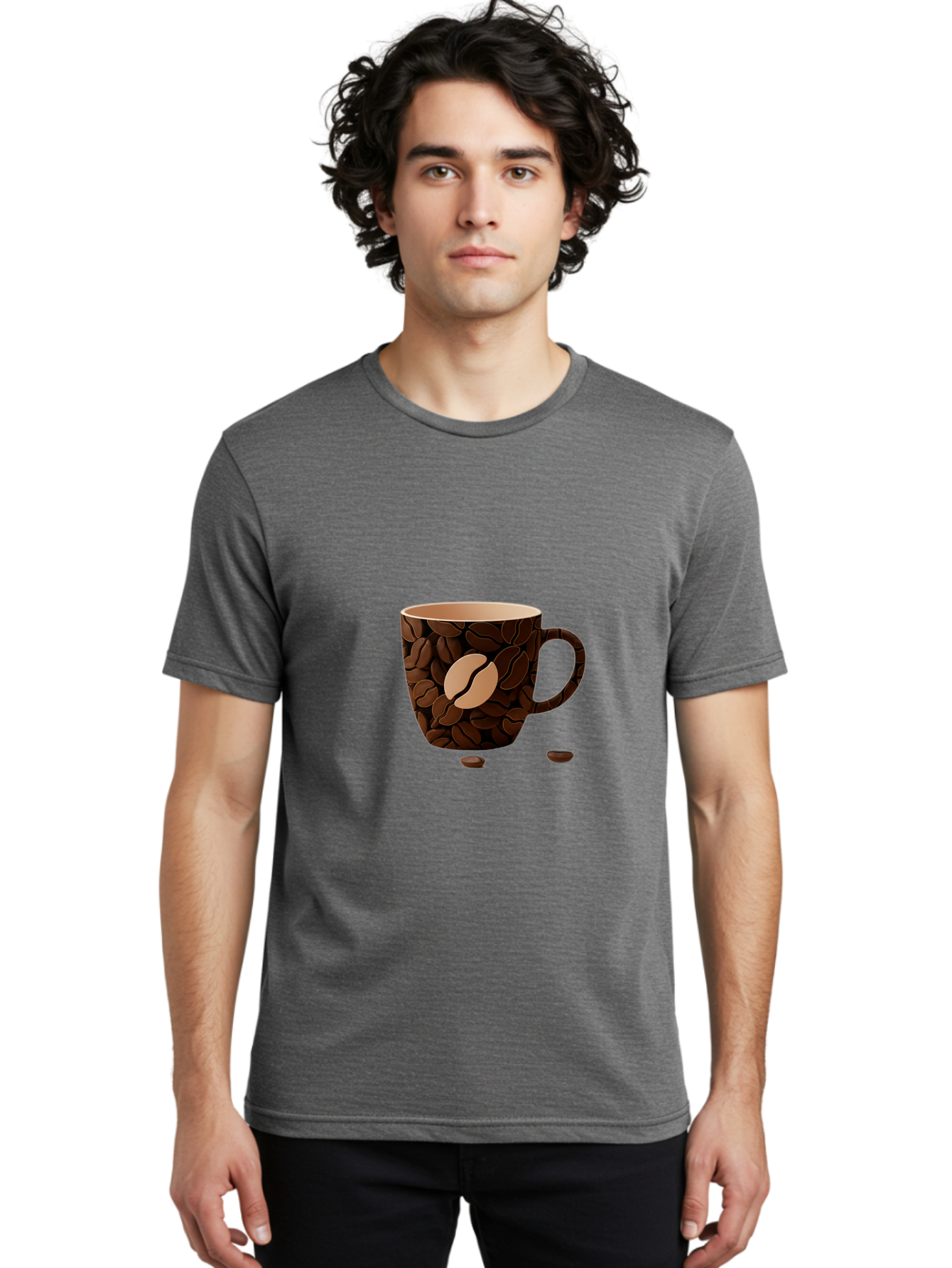 Coffee-Mug-1 Men'S Graphic Tee, 100% Cotton, Comfortable Casual Summer Wear, Machine Washable, Coffee Mug, Coffee Beans, Coffee Lover, Morning Coffee, Caffeine, Brew, Coffee Break, Coffee Cup, Bean Design Baa375 24