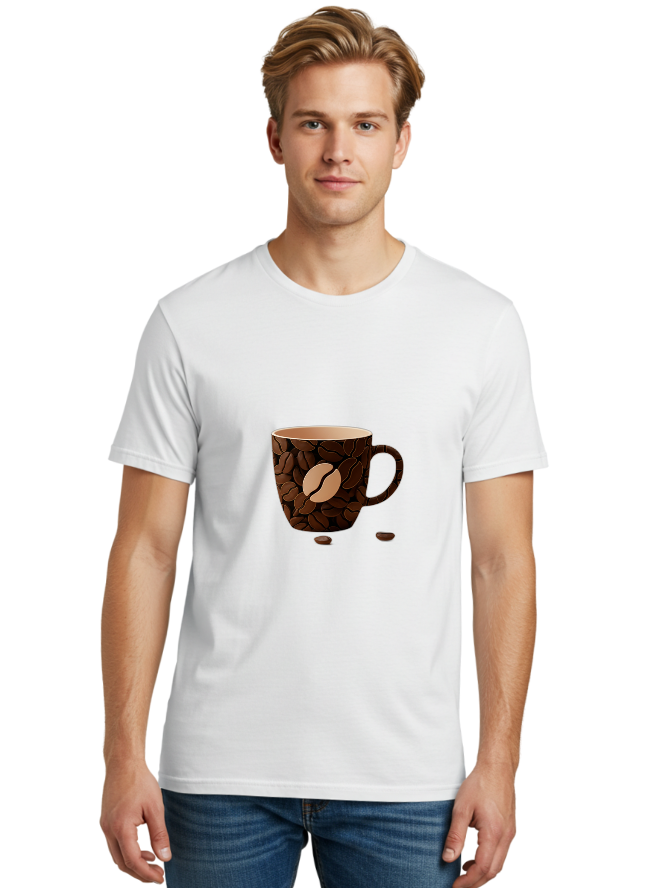 Coffee-Mug-1 Men'S Graphic Tee, 100% Cotton, Comfortable Casual Summer Wear, Machine Washable, Coffee Mug, Coffee Beans, Coffee Lover, Morning Coffee, Caffeine, Brew, Coffee Break, Coffee Cup, Bean Design Baa375 22