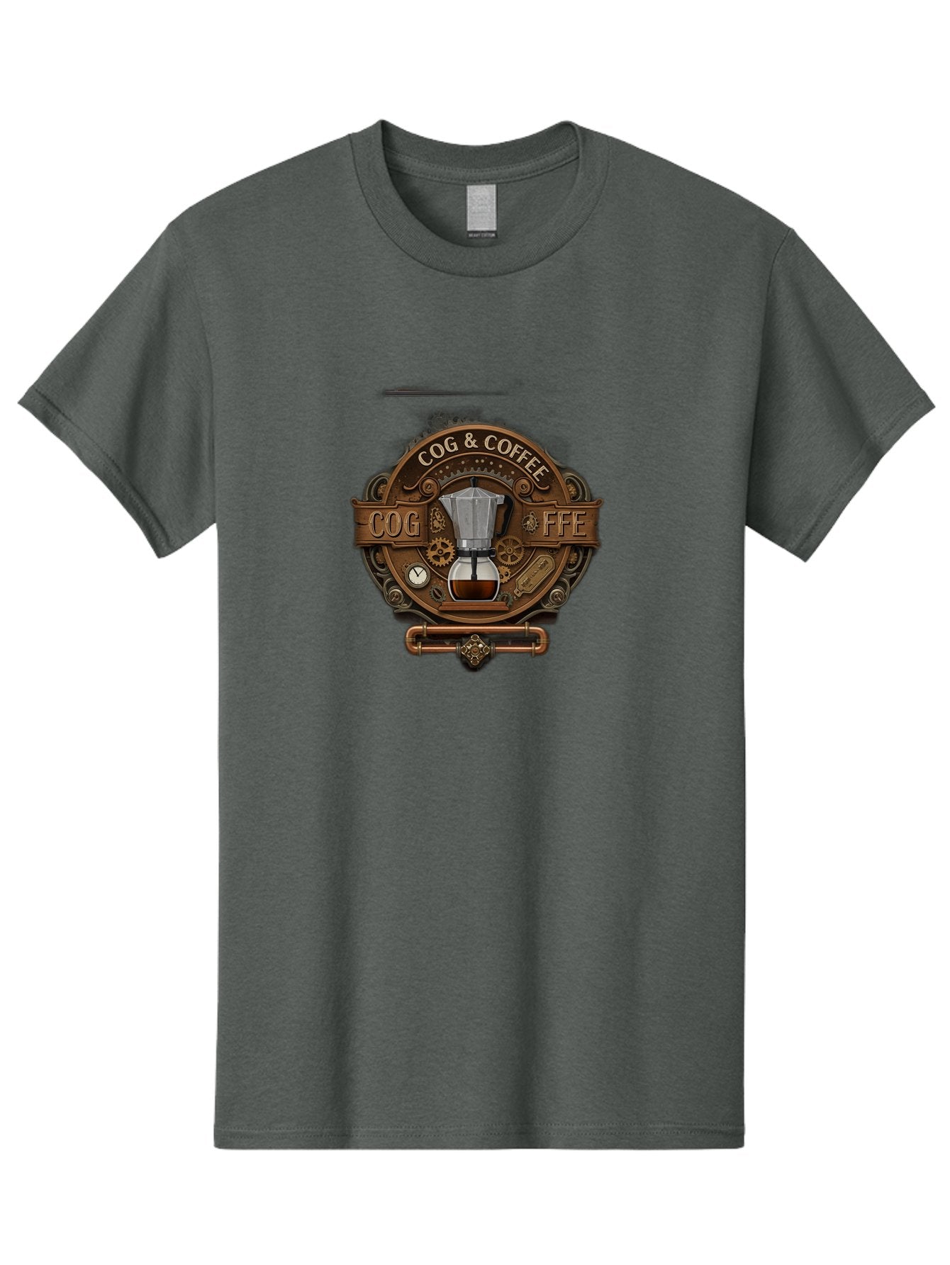 Cog-Coffee Men'S Graphic Tee, 100% Cotton, Comfortable Casual Summer Wear, Machine Washable, Steampunk Coffee Maker, Coffee Culture, Industrial Chic, Gears And Cogs, Vintage Coffee, Coffee Art, Metalwork, Steampunk Design, Cog & Coffee Logo Baa383 6