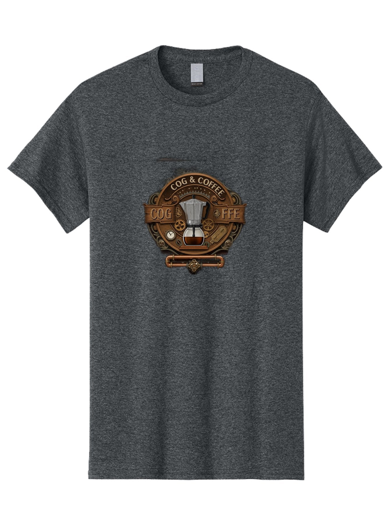 Cog-Coffee Men'S Graphic Tee, 100% Cotton, Comfortable Casual Summer Wear, Machine Washable, Steampunk Coffee Maker, Coffee Culture, Industrial Chic, Gears And Cogs, Vintage Coffee, Coffee Art, Metalwork, Steampunk Design, Cog & Coffee Logo Baa383 3