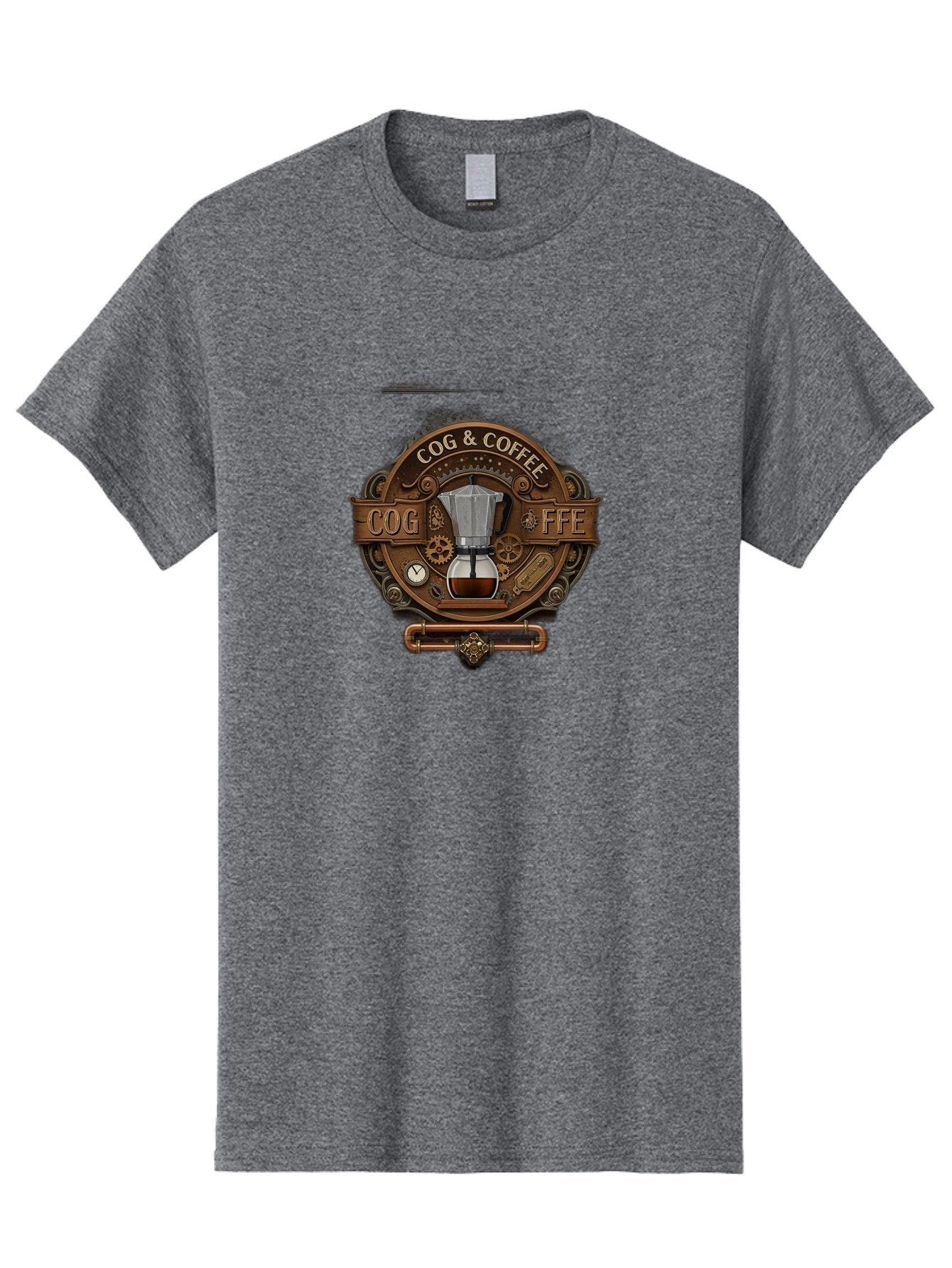 Cog-Coffee Men'S Graphic Tee, 100% Cotton, Comfortable Casual Summer Wear, Machine Washable, Steampunk Coffee Maker, Coffee Culture, Industrial Chic, Gears And Cogs, Vintage Coffee, Coffee Art, Metalwork, Steampunk Design, Cog & Coffee Logo Baa383 13