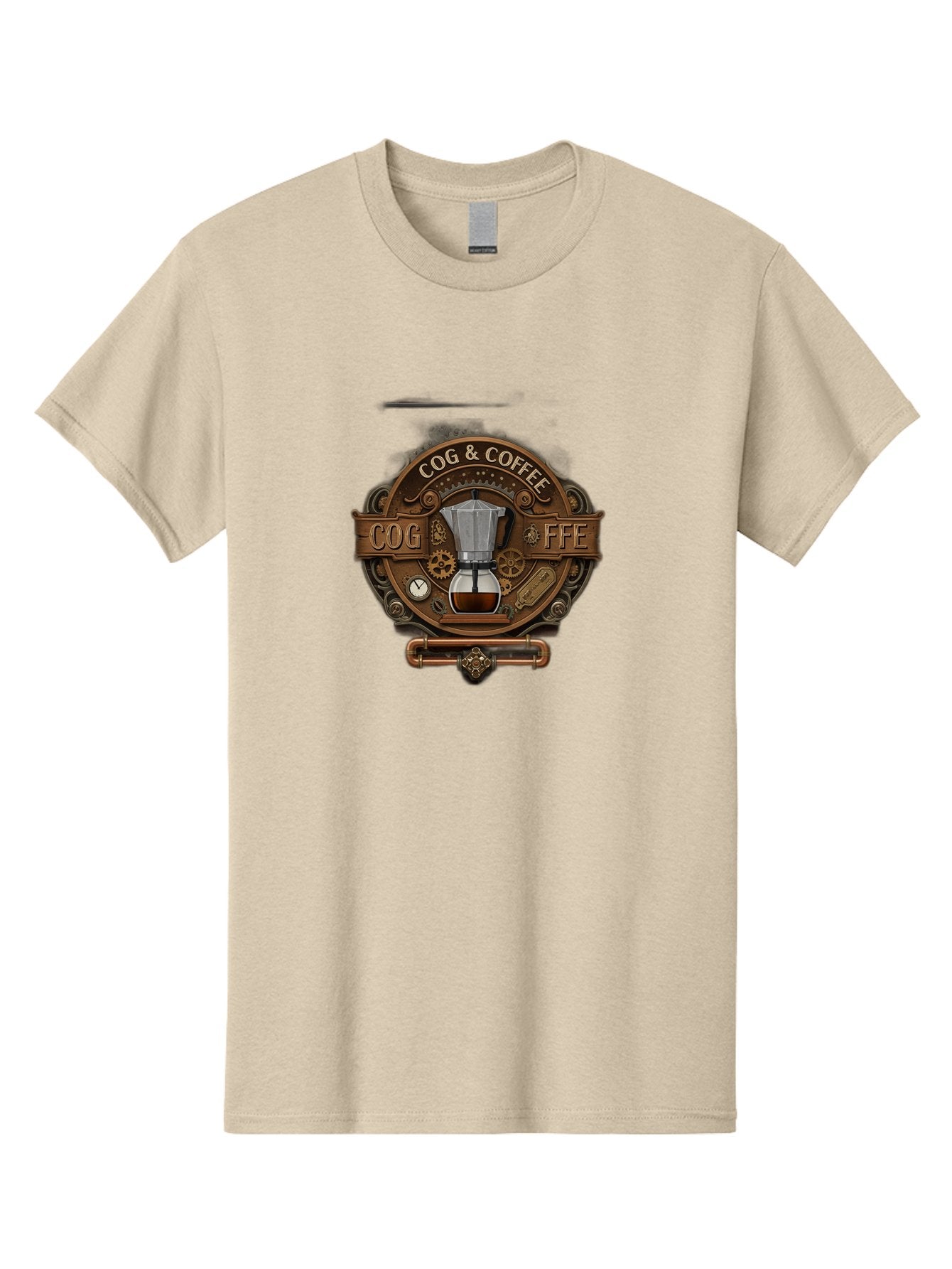 Cog-Coffee Men'S Graphic Tee, 100% Cotton, Comfortable Casual Summer Wear, Machine Washable, Steampunk Coffee Maker, Coffee Culture, Industrial Chic, Gears And Cogs, Vintage Coffee, Coffee Art, Metalwork, Steampunk Design, Cog & Coffee Logo Baa383