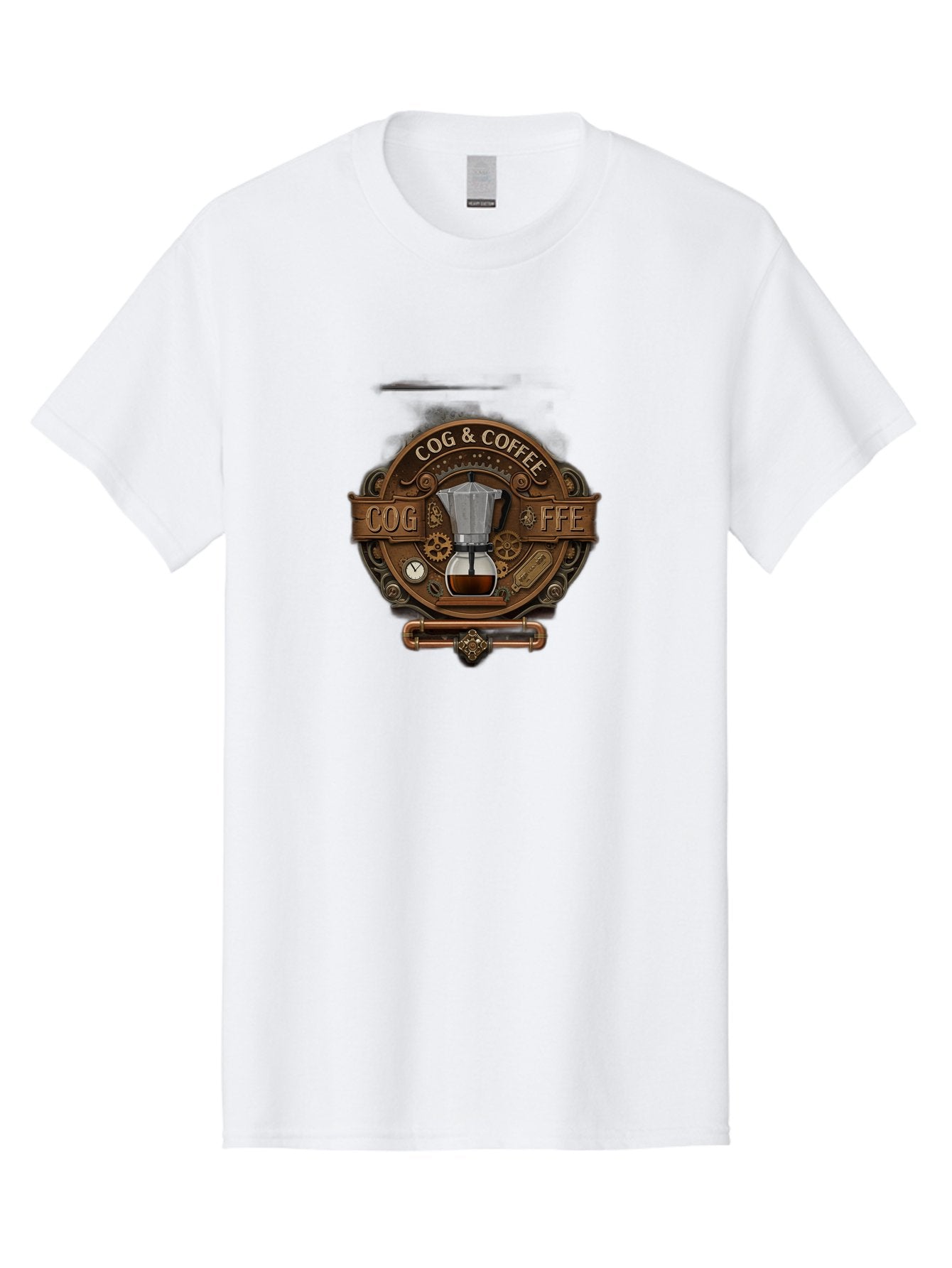 Cog-Coffee Men'S Graphic Tee, 100% Cotton, Comfortable Casual Summer Wear, Machine Washable, Steampunk Coffee Maker, Coffee Culture, Industrial Chic, Gears And Cogs, Vintage Coffee, Coffee Art, Metalwork, Steampunk Design, Cog & Coffee Logo Baa383 9