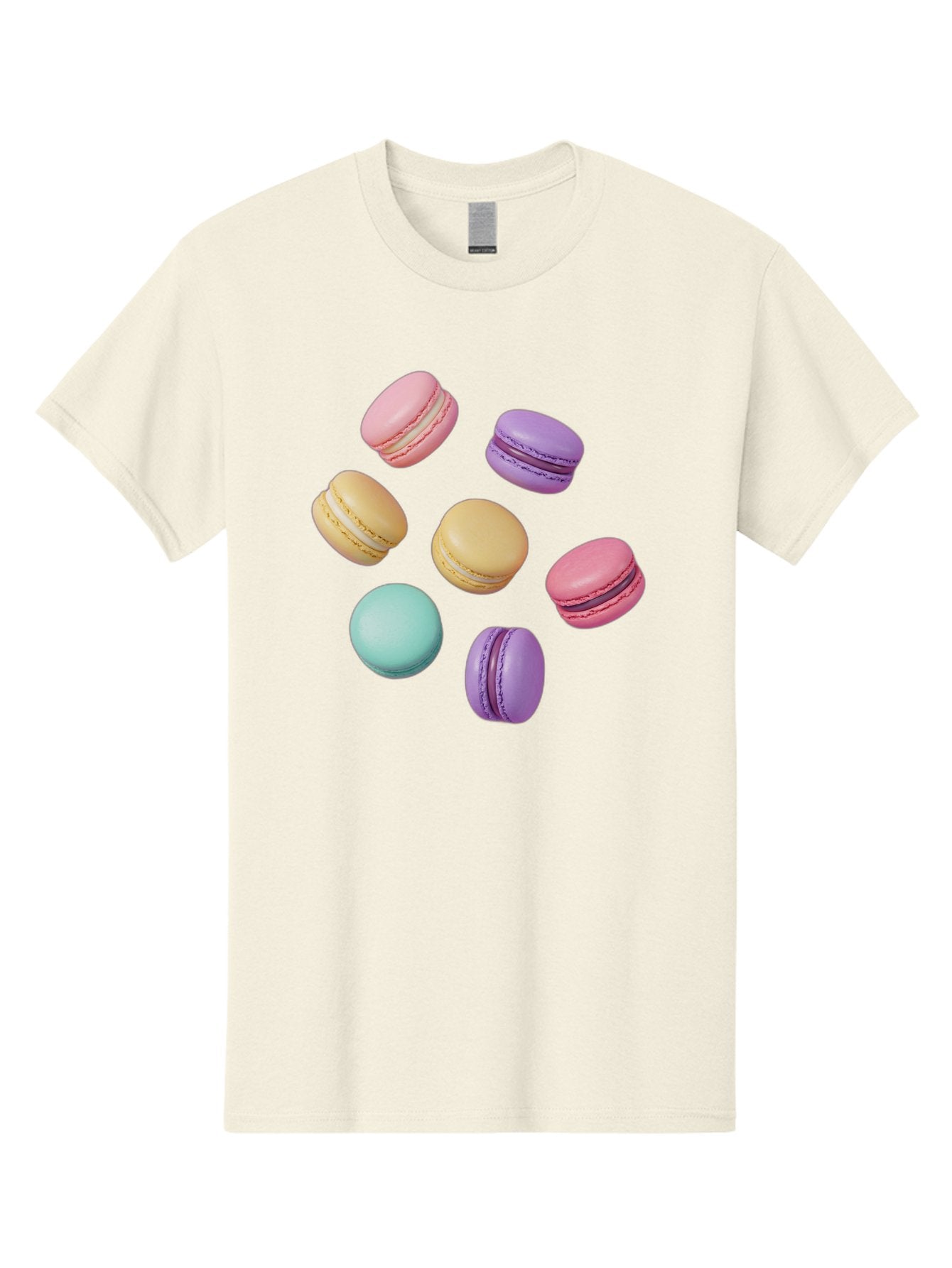 Colorful-Macarons-1 Men'S Graphic Tee, 100% Cotton, Comfortable Casual Summer Wear, Machine Washable, Colorful Macarons, Pastel Macarons, Assorted Macarons, Macaron Dessert, French Macarons, Sweet Treats, French Pastries, Macaron Flavors, Baa389 15