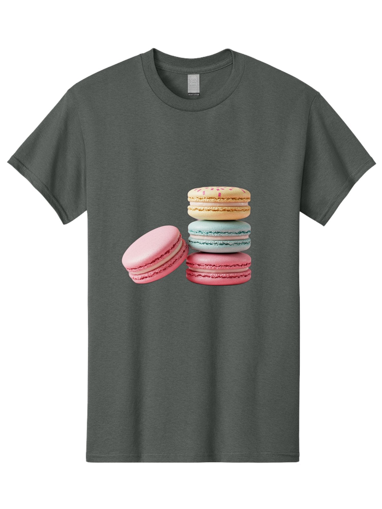 Colorful-Macarons Men'S Graphic Tee, 100% Cotton, Comfortable Casual Summer Wear, Machine Washable, Stack Of Colorful Macarons, Pastel Colors, Sweet Treats, Baked Goods, Delicate Cookies, French Desserts, Dessert Photography, Macaron Stack Baa390 12