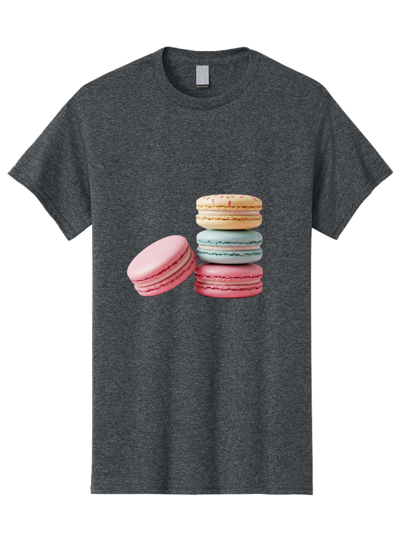 Colorful-Macarons Men'S Graphic Tee, 100% Cotton, Comfortable Casual Summer Wear, Machine Washable, Stack Of Colorful Macarons, Pastel Colors, Sweet Treats, Baked Goods, Delicate Cookies, French Desserts, Dessert Photography, Macaron Stack Baa390 8