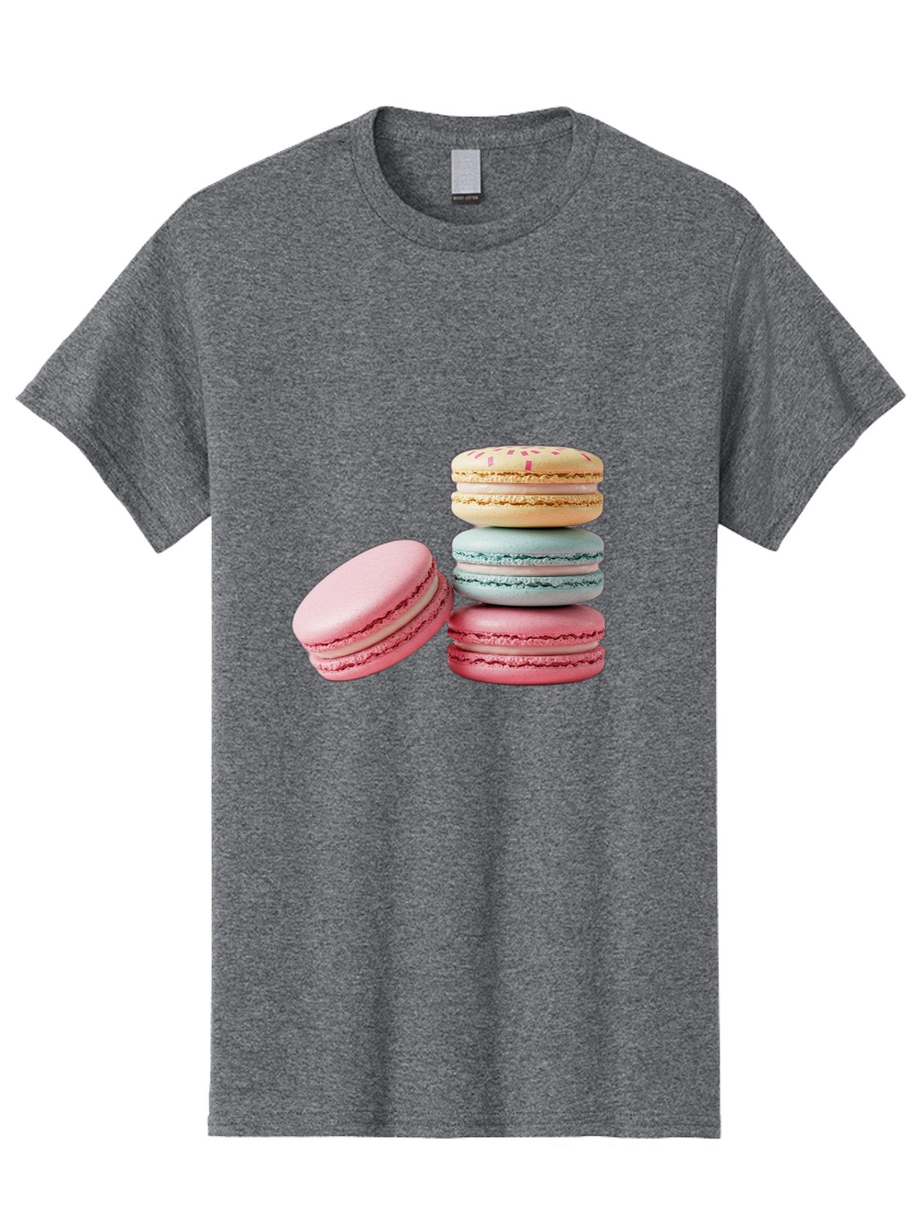 Colorful-Macarons Men'S Graphic Tee, 100% Cotton, Comfortable Casual Summer Wear, Machine Washable, Stack Of Colorful Macarons, Pastel Colors, Sweet Treats, Baked Goods, Delicate Cookies, French Desserts, Dessert Photography, Macaron Stack Baa390 6