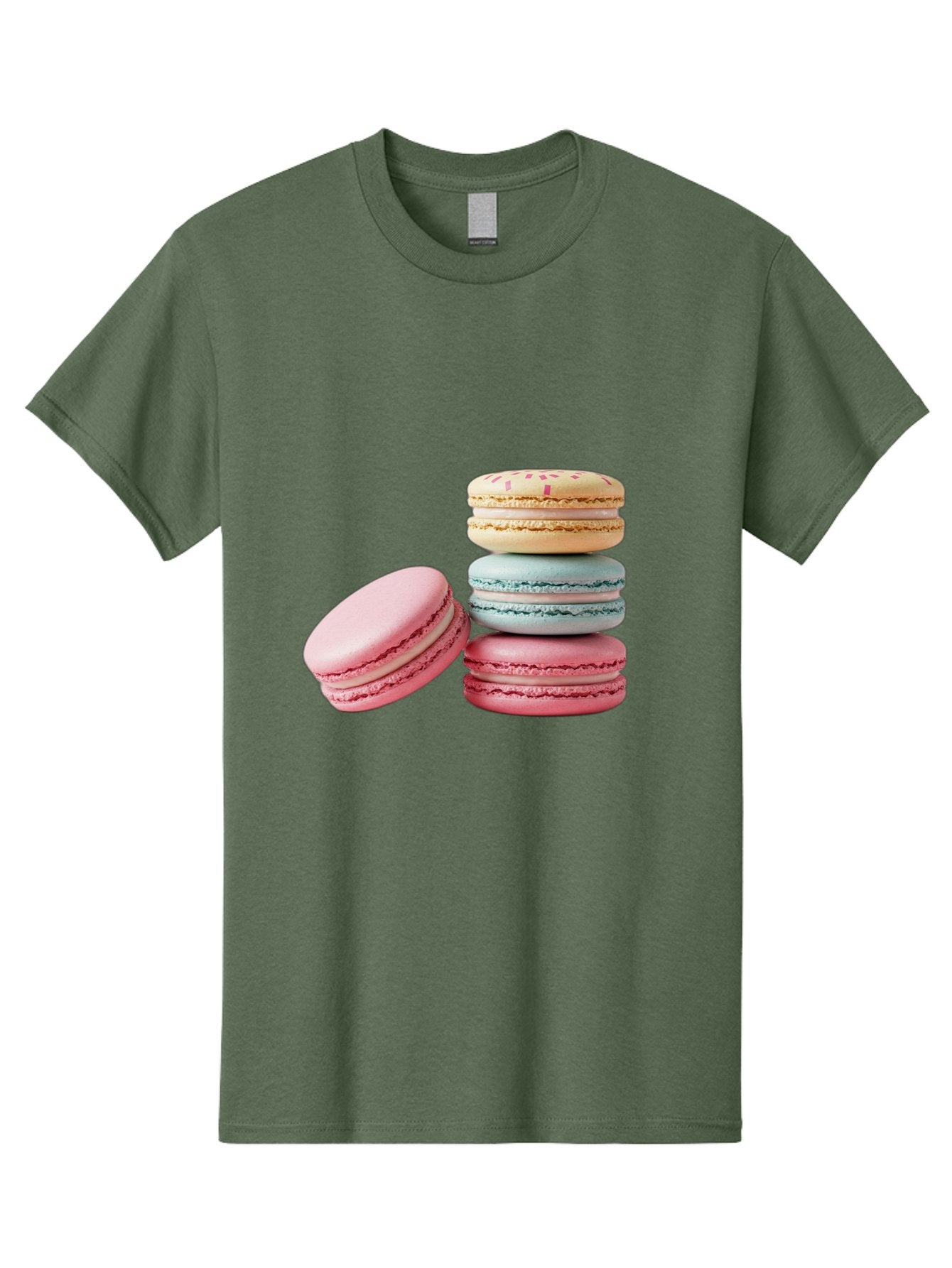 Colorful-Macarons Men'S Graphic Tee, 100% Cotton, Comfortable Casual Summer Wear, Machine Washable, Stack Of Colorful Macarons, Pastel Colors, Sweet Treats, Baked Goods, Delicate Cookies, French Desserts, Dessert Photography, Macaron Stack Baa390 9