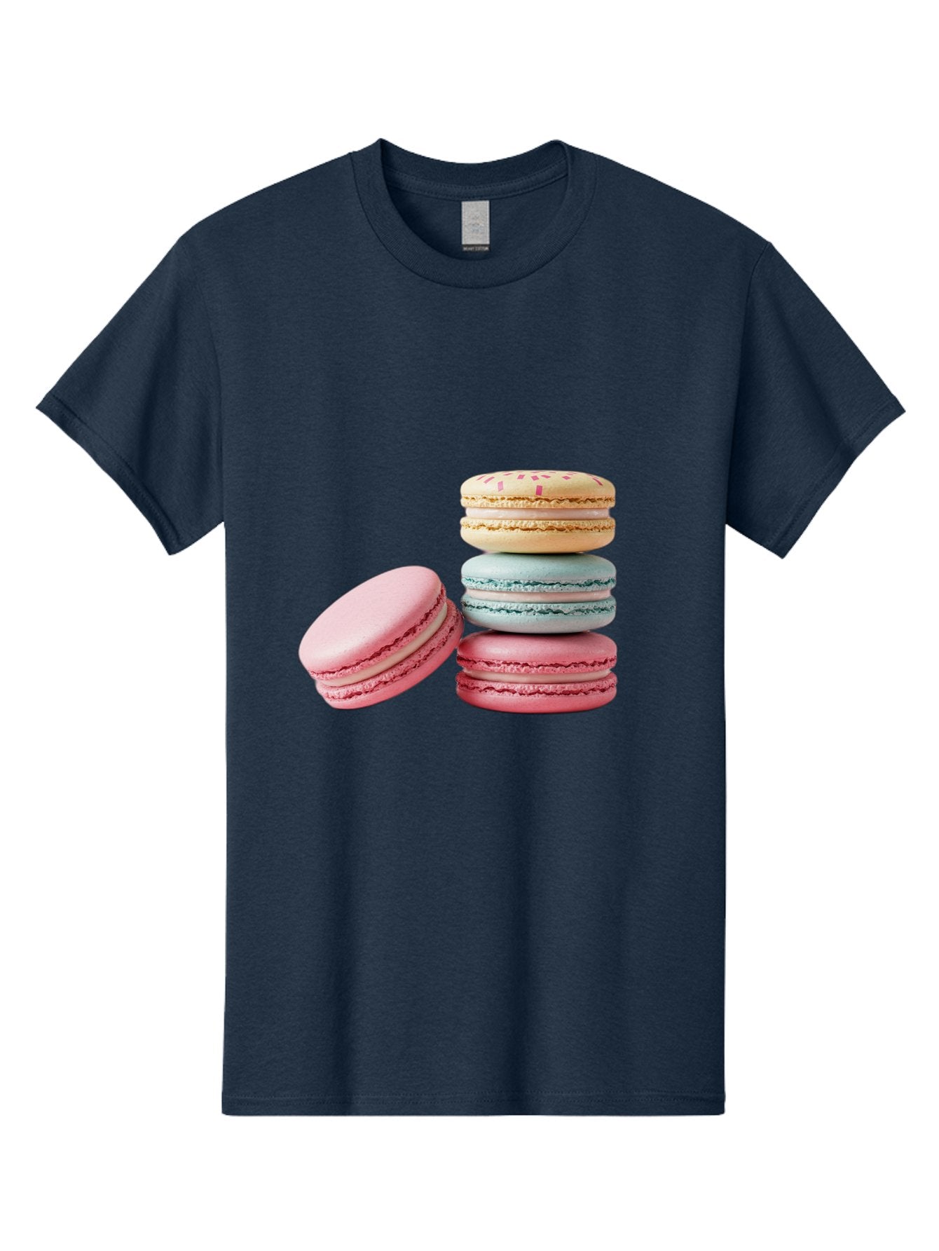 Colorful-Macarons Men'S Graphic Tee, 100% Cotton, Comfortable Casual Summer Wear, Machine Washable, Stack Of Colorful Macarons, Pastel Colors, Sweet Treats, Baked Goods, Delicate Cookies, French Desserts, Dessert Photography, Macaron Stack Baa390 11