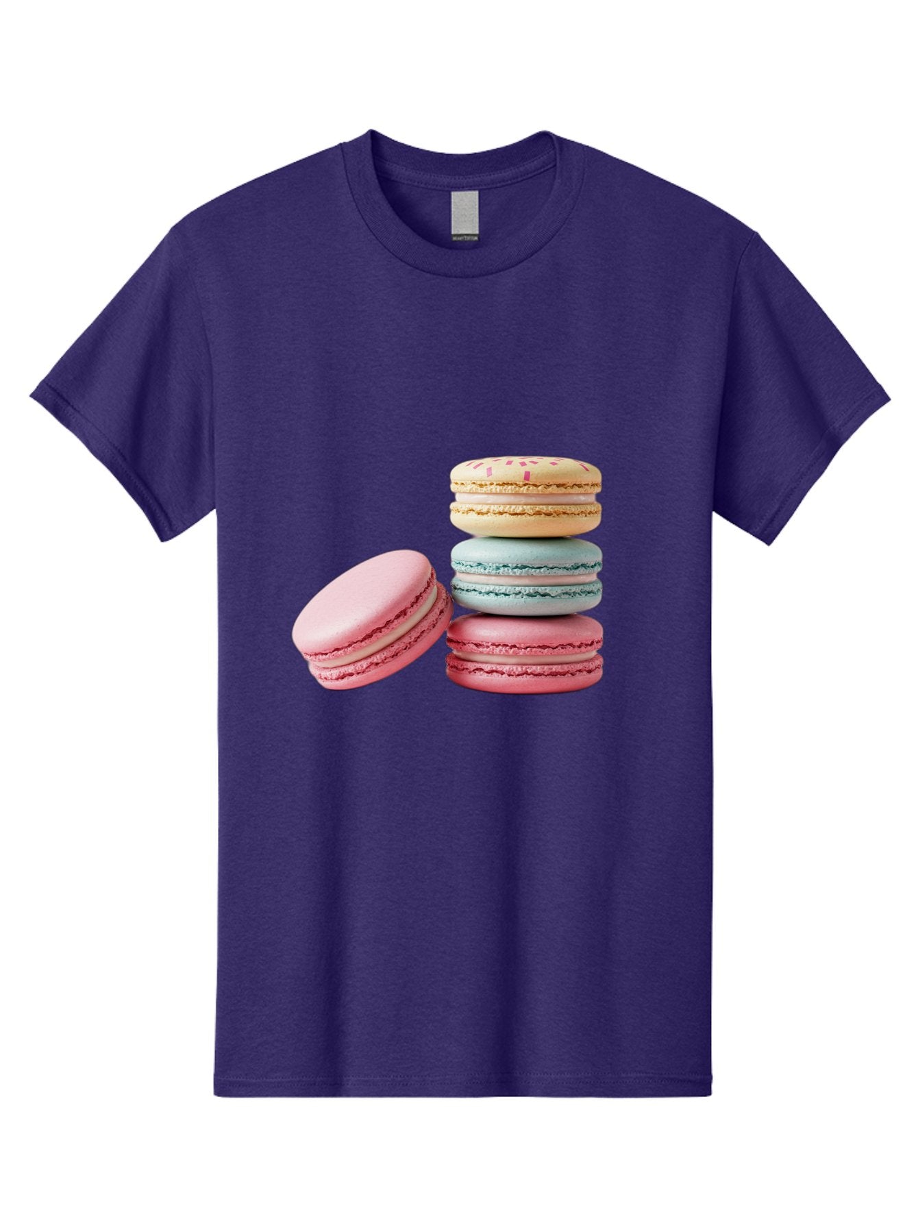 Colorful-Macarons Men'S Graphic Tee, 100% Cotton, Comfortable Casual Summer Wear, Machine Washable, Stack Of Colorful Macarons, Pastel Colors, Sweet Treats, Baked Goods, Delicate Cookies, French Desserts, Dessert Photography, Macaron Stack Baa390 14