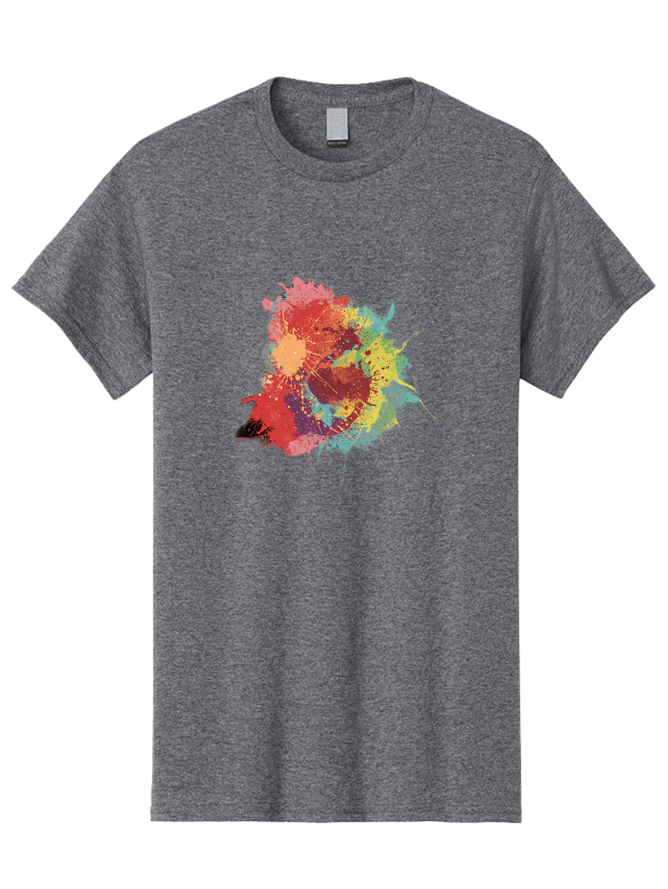 Colorful-Paint-Splatter Men'S Graphic Tee, 100% Cotton, Comfortable Casual Summer Wear, Machine Washable, Colorful Paint Splash, Vibrant Colors, Abstract Art, Dynamic Splatters, Creative Expression, Multicolored Design, Artistic Splatter, Baa392 5