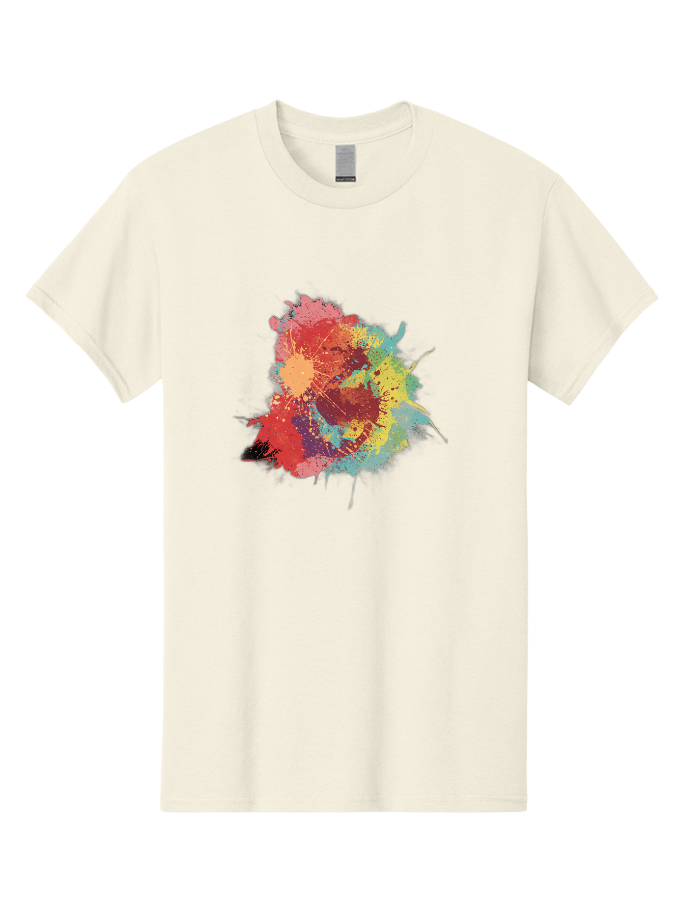 Colorful-Paint-Splatter Men'S Graphic Tee, 100% Cotton, Comfortable Casual Summer Wear, Machine Washable, Colorful Paint Splash, Vibrant Colors, Abstract Art, Dynamic Splatters, Creative Expression, Multicolored Design, Artistic Splatter, Baa392 15