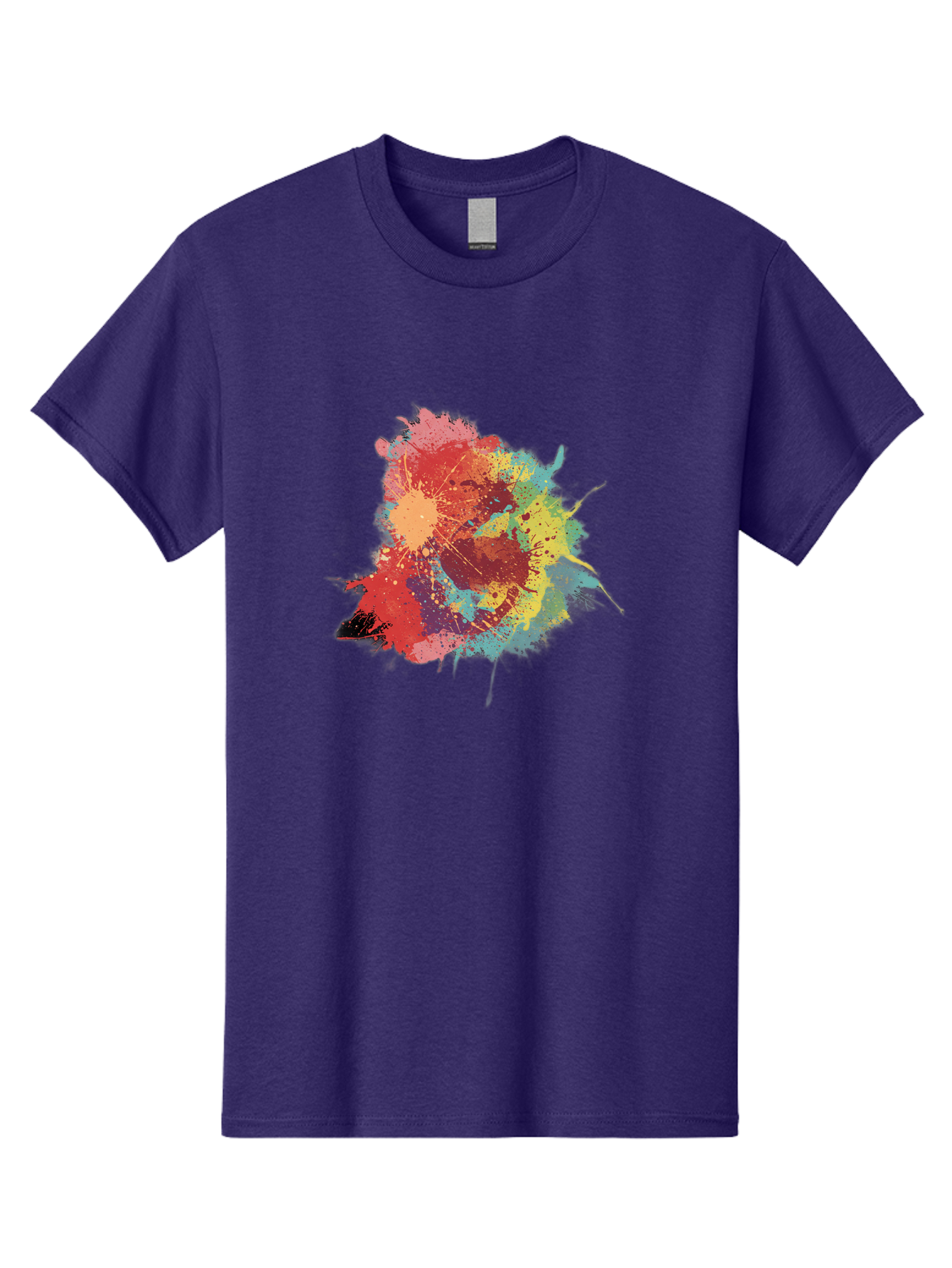 Colorful-Paint-Splatter Men'S Graphic Tee, 100% Cotton, Comfortable Casual Summer Wear, Machine Washable, Colorful Paint Splash, Vibrant Colors, Abstract Art, Dynamic Splatters, Creative Expression, Multicolored Design, Artistic Splatter, Baa392 29