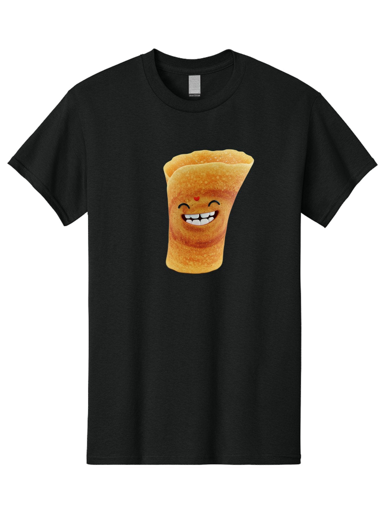 Conical-Crepe Men'S Graphic Tee, 100% Cotton, Comfortable Casual Summer Wear, Machine Washable, Crepe Cone, Smiling Face, Happy Expression, Food Illustration, Cartoon Character, Breakfast Food, Dessert Cone, Sweet Treat, Tasty Delight, Baa395 13