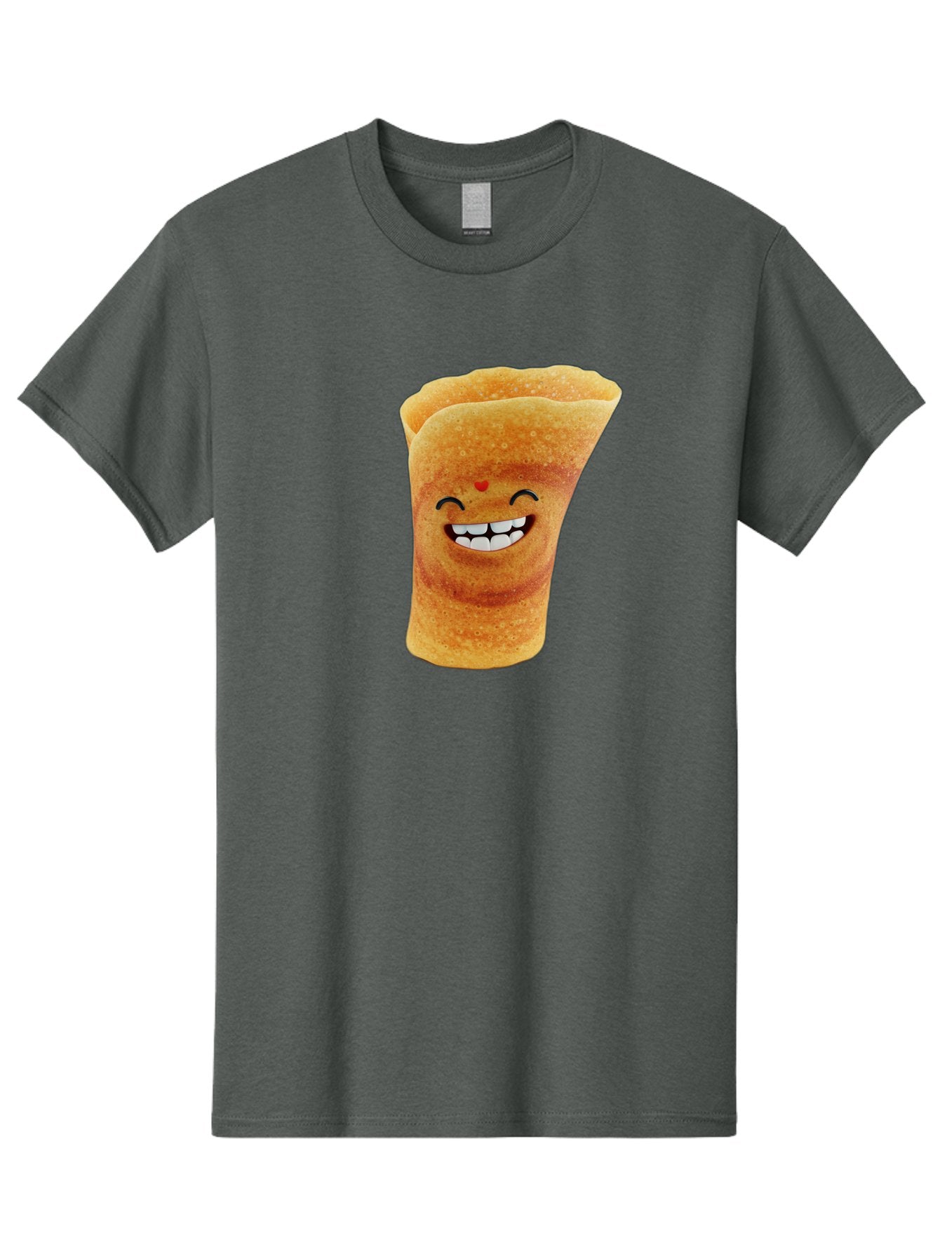 Conical-Crepe Men'S Graphic Tee, 100% Cotton, Comfortable Casual Summer Wear, Machine Washable, Crepe Cone, Smiling Face, Happy Expression, Food Illustration, Cartoon Character, Breakfast Food, Dessert Cone, Sweet Treat, Tasty Delight, Baa395 7