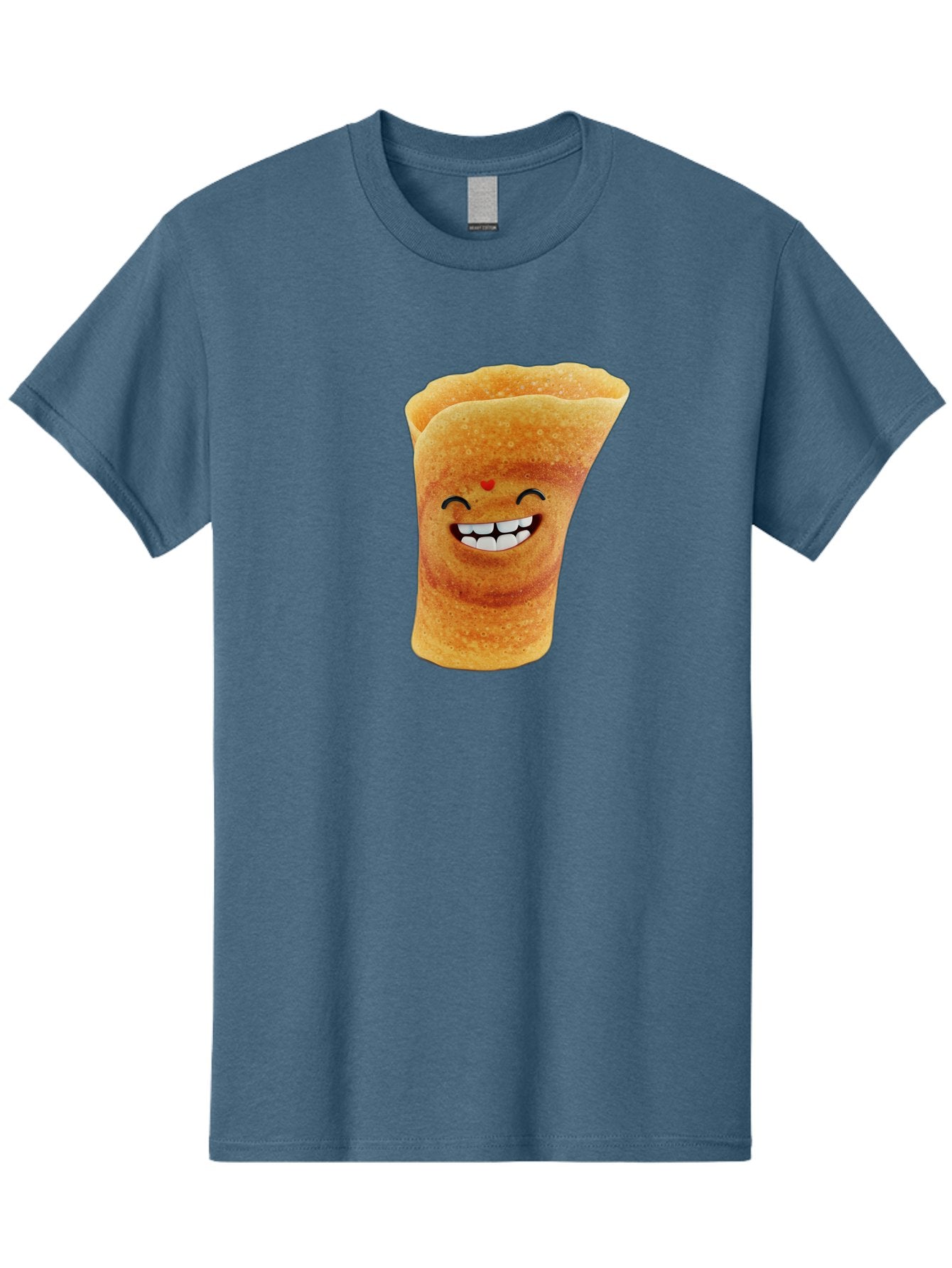 Conical-Crepe Men'S Graphic Tee, 100% Cotton, Comfortable Casual Summer Wear, Machine Washable, Crepe Cone, Smiling Face, Happy Expression, Food Illustration, Cartoon Character, Breakfast Food, Dessert Cone, Sweet Treat, Tasty Delight, Baa395 4