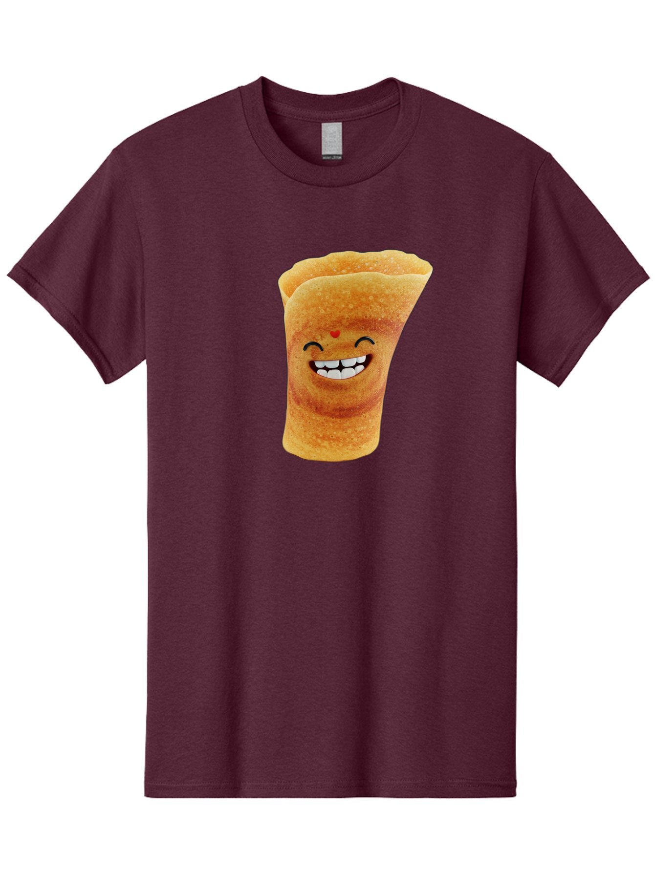 Conical-Crepe Men'S Graphic Tee, 100% Cotton, Comfortable Casual Summer Wear, Machine Washable, Crepe Cone, Smiling Face, Happy Expression, Food Illustration, Cartoon Character, Breakfast Food, Dessert Cone, Sweet Treat, Tasty Delight, Baa395 15
