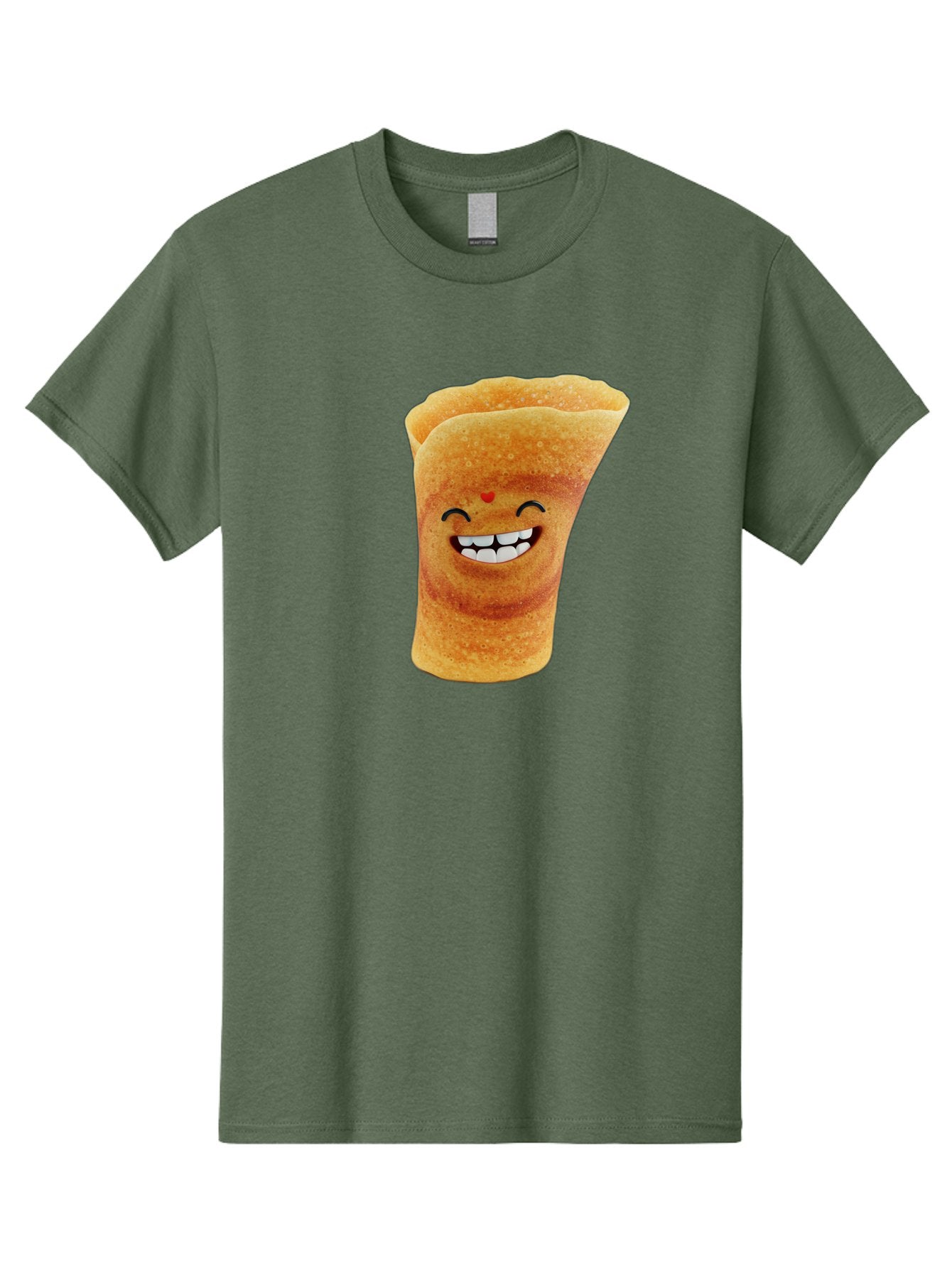 Conical-Crepe Men'S Graphic Tee, 100% Cotton, Comfortable Casual Summer Wear, Machine Washable, Crepe Cone, Smiling Face, Happy Expression, Food Illustration, Cartoon Character, Breakfast Food, Dessert Cone, Sweet Treat, Tasty Delight, Baa395 12