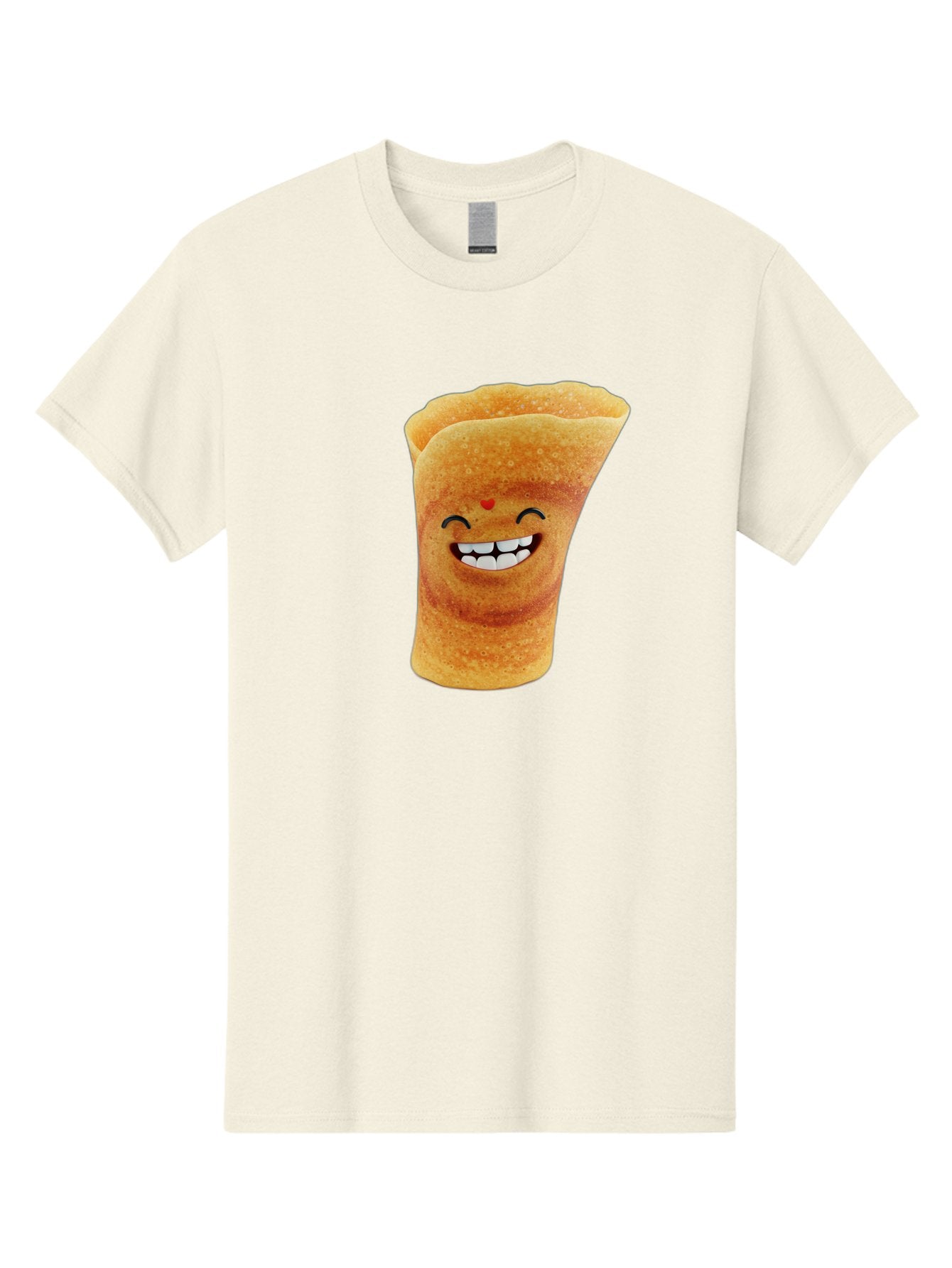 Conical-Crepe Men'S Graphic Tee, 100% Cotton, Comfortable Casual Summer Wear, Machine Washable, Crepe Cone, Smiling Face, Happy Expression, Food Illustration, Cartoon Character, Breakfast Food, Dessert Cone, Sweet Treat, Tasty Delight, Baa395 6