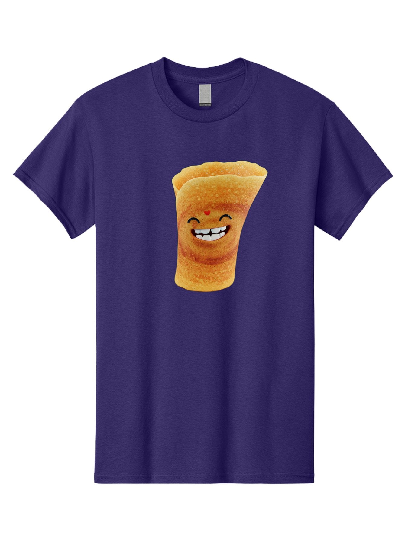 Conical-Crepe Men'S Graphic Tee, 100% Cotton, Comfortable Casual Summer Wear, Machine Washable, Crepe Cone, Smiling Face, Happy Expression, Food Illustration, Cartoon Character, Breakfast Food, Dessert Cone, Sweet Treat, Tasty Delight, Baa395 14