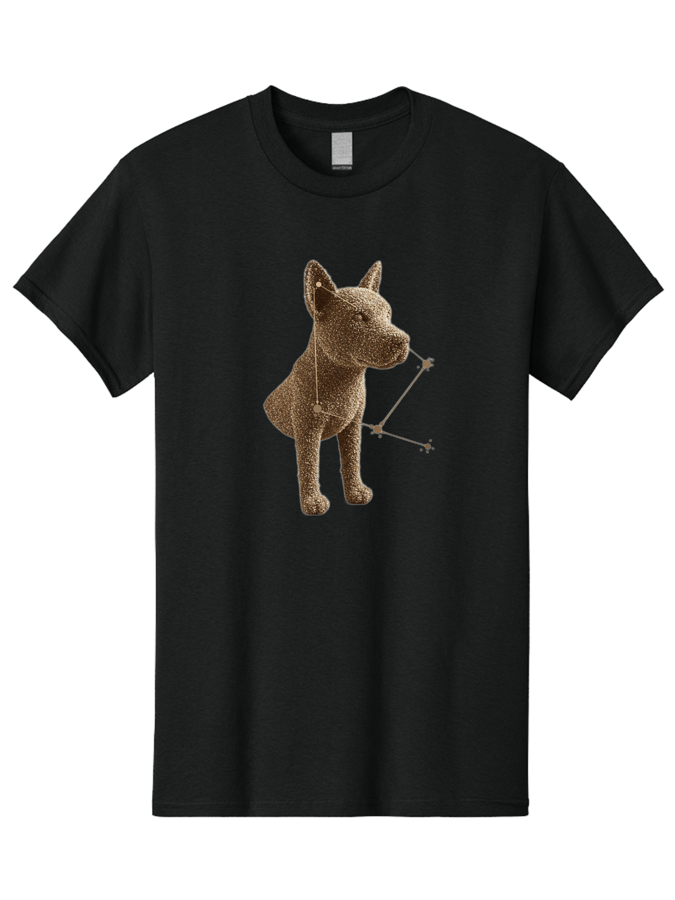 Constellation-Dog Men'S Graphic Tee, 100% Cotton, Comfortable Casual Summer Wear, Machine Washable, Stylized Dog Illustration, Constellation Pattern, Geometric Design, Modern Art, Dog Silhouette, Celestial Theme, Abstract Dog Art, Baa396 7