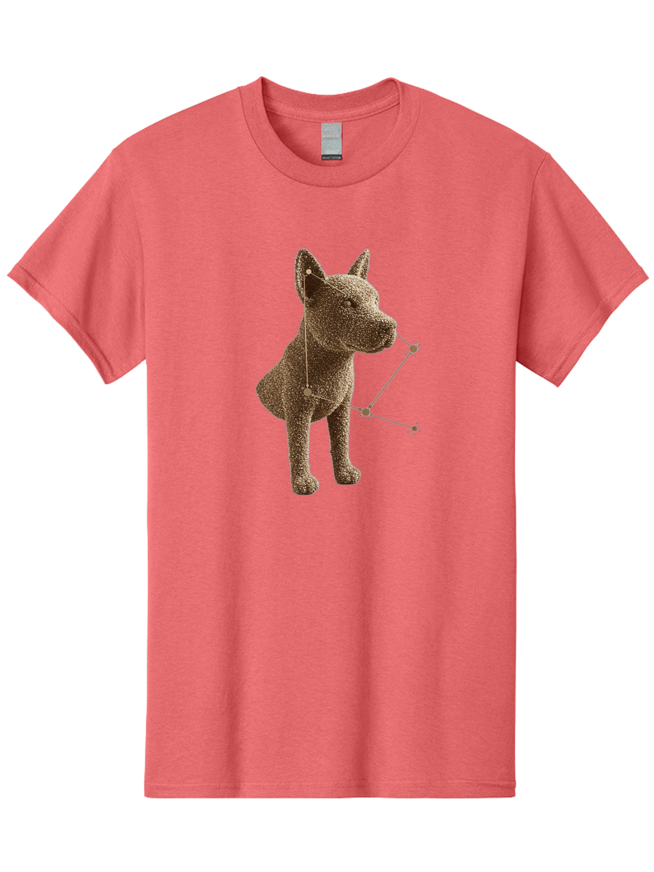 Constellation-Dog Men'S Graphic Tee, 100% Cotton, Comfortable Casual Summer Wear, Machine Washable, Stylized Dog Illustration, Constellation Pattern, Geometric Design, Modern Art, Dog Silhouette, Celestial Theme, Abstract Dog Art, Baa396 23