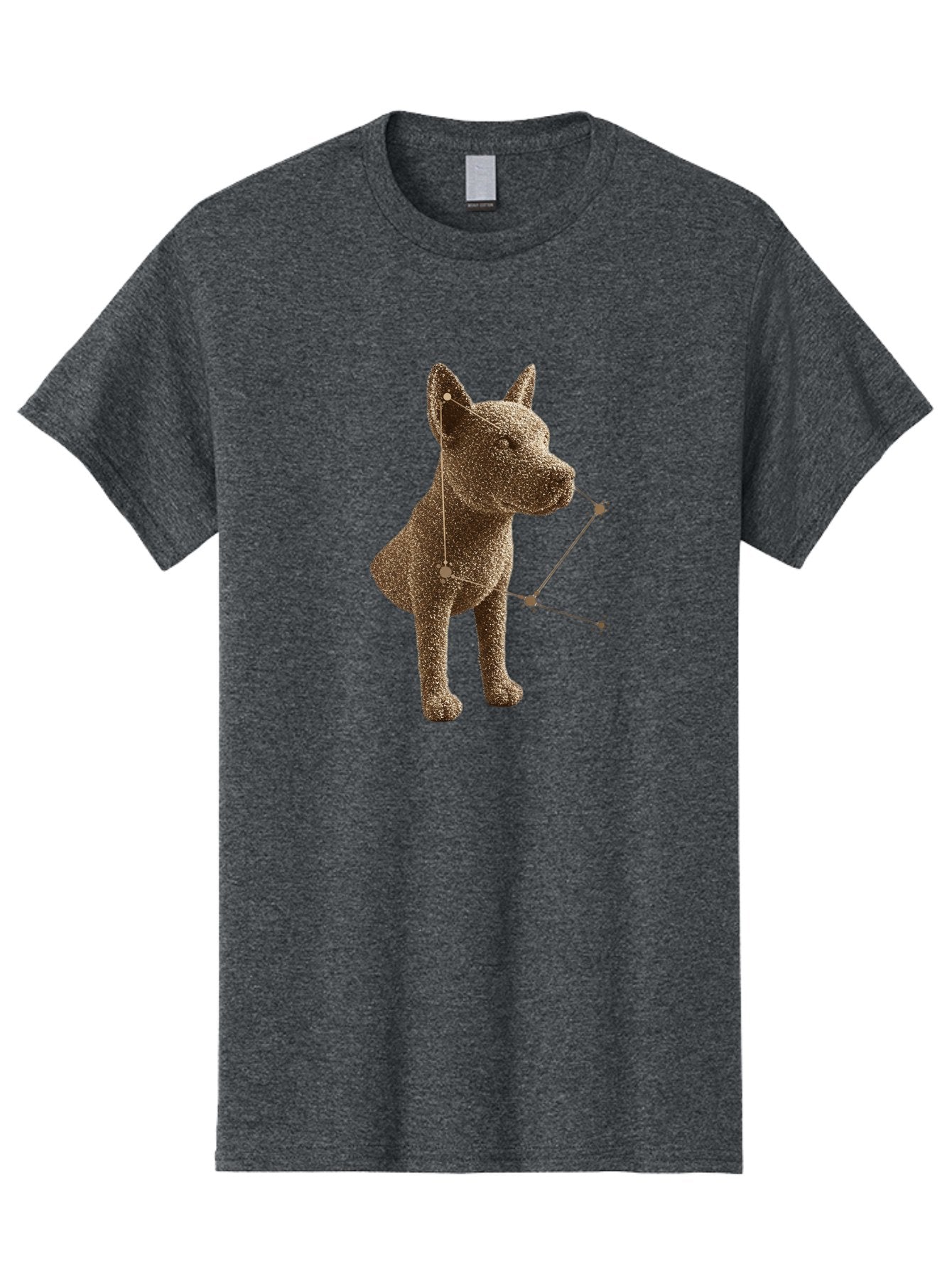 Constellation-Dog Men'S Graphic Tee, 100% Cotton, Comfortable Casual Summer Wear, Machine Washable, Stylized Dog Illustration, Constellation Pattern, Geometric Design, Modern Art, Dog Silhouette, Celestial Theme, Abstract Dog Art, Baa396