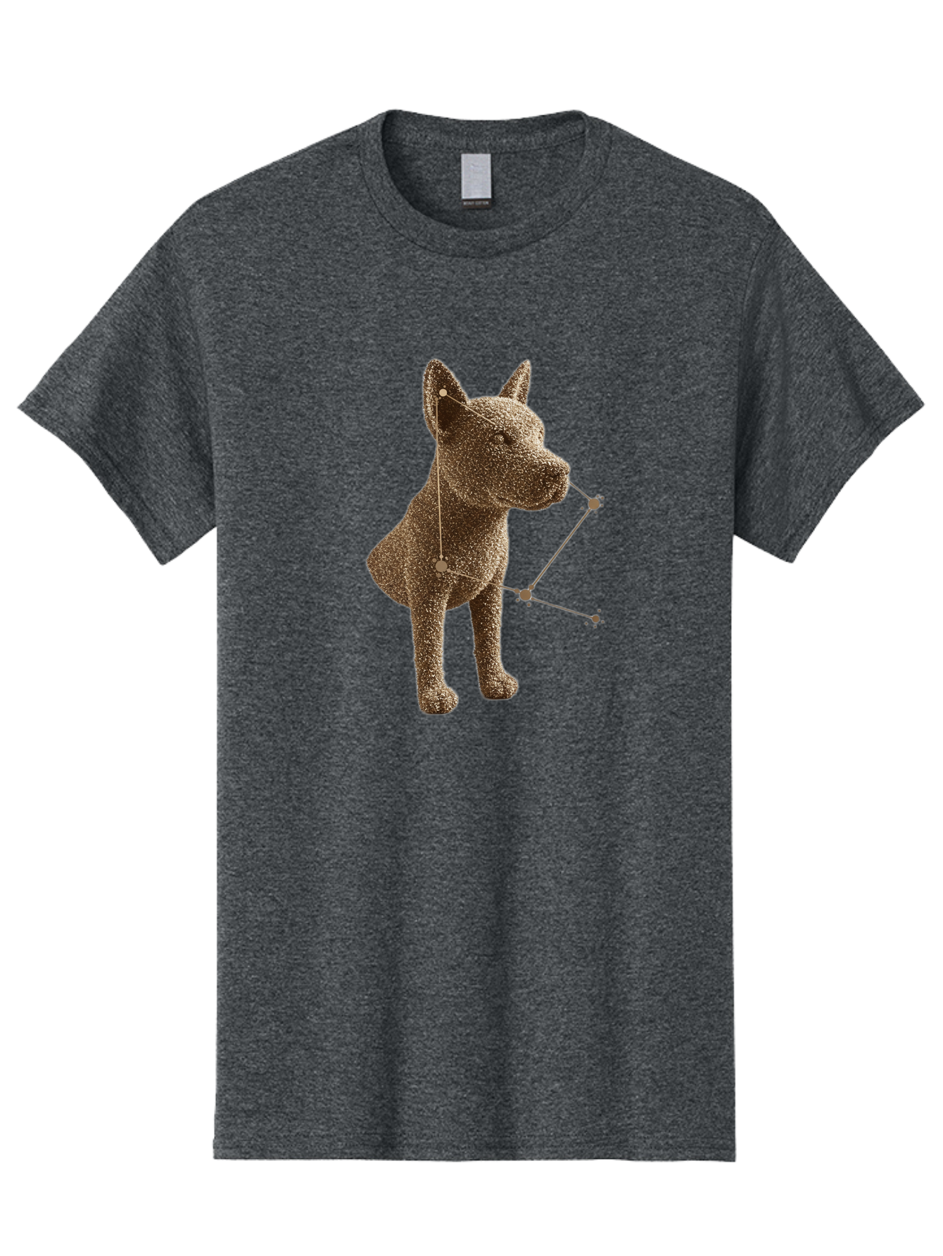 Constellation-Dog Men'S Graphic Tee, 100% Cotton, Comfortable Casual Summer Wear, Machine Washable, Stylized Dog Illustration, Constellation Pattern, Geometric Design, Modern Art, Dog Silhouette, Celestial Theme, Abstract Dog Art, Baa396 19