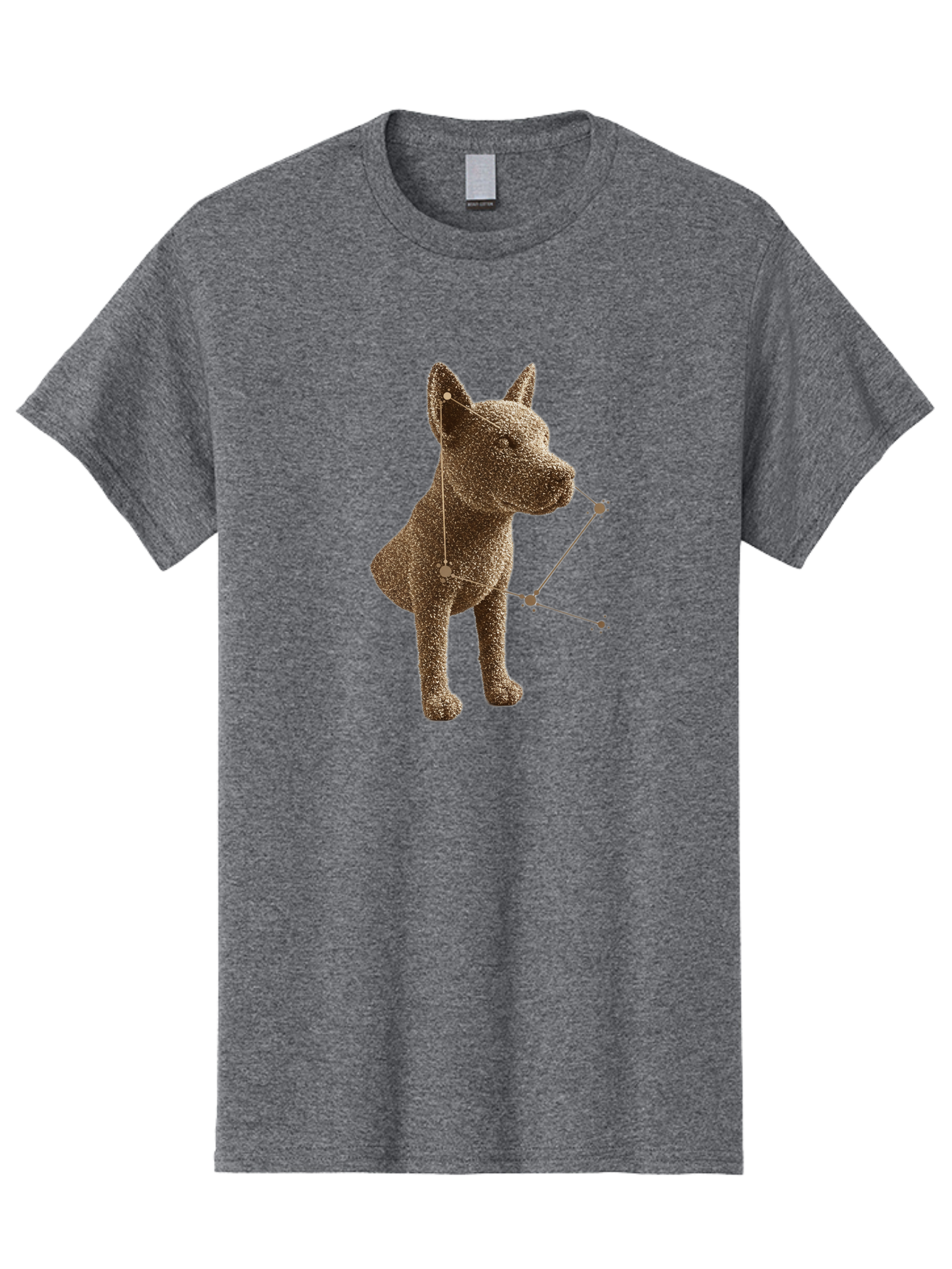 Constellation-Dog Men'S Graphic Tee, 100% Cotton, Comfortable Casual Summer Wear, Machine Washable, Stylized Dog Illustration, Constellation Pattern, Geometric Design, Modern Art, Dog Silhouette, Celestial Theme, Abstract Dog Art, Baa396 15