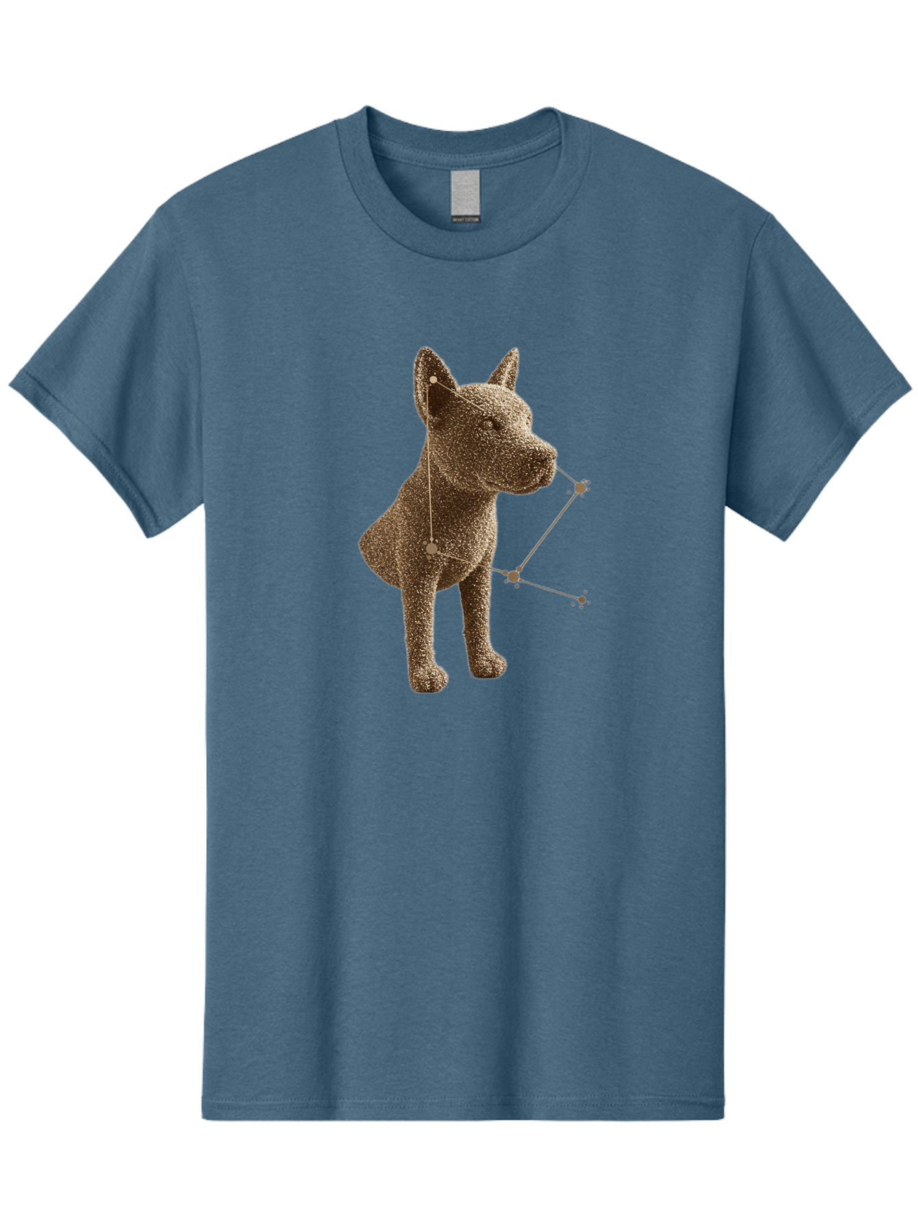 Constellation-Dog Men'S Graphic Tee, 100% Cotton, Comfortable Casual Summer Wear, Machine Washable, Stylized Dog Illustration, Constellation Pattern, Geometric Design, Modern Art, Dog Silhouette, Celestial Theme, Abstract Dog Art, Baa396 5