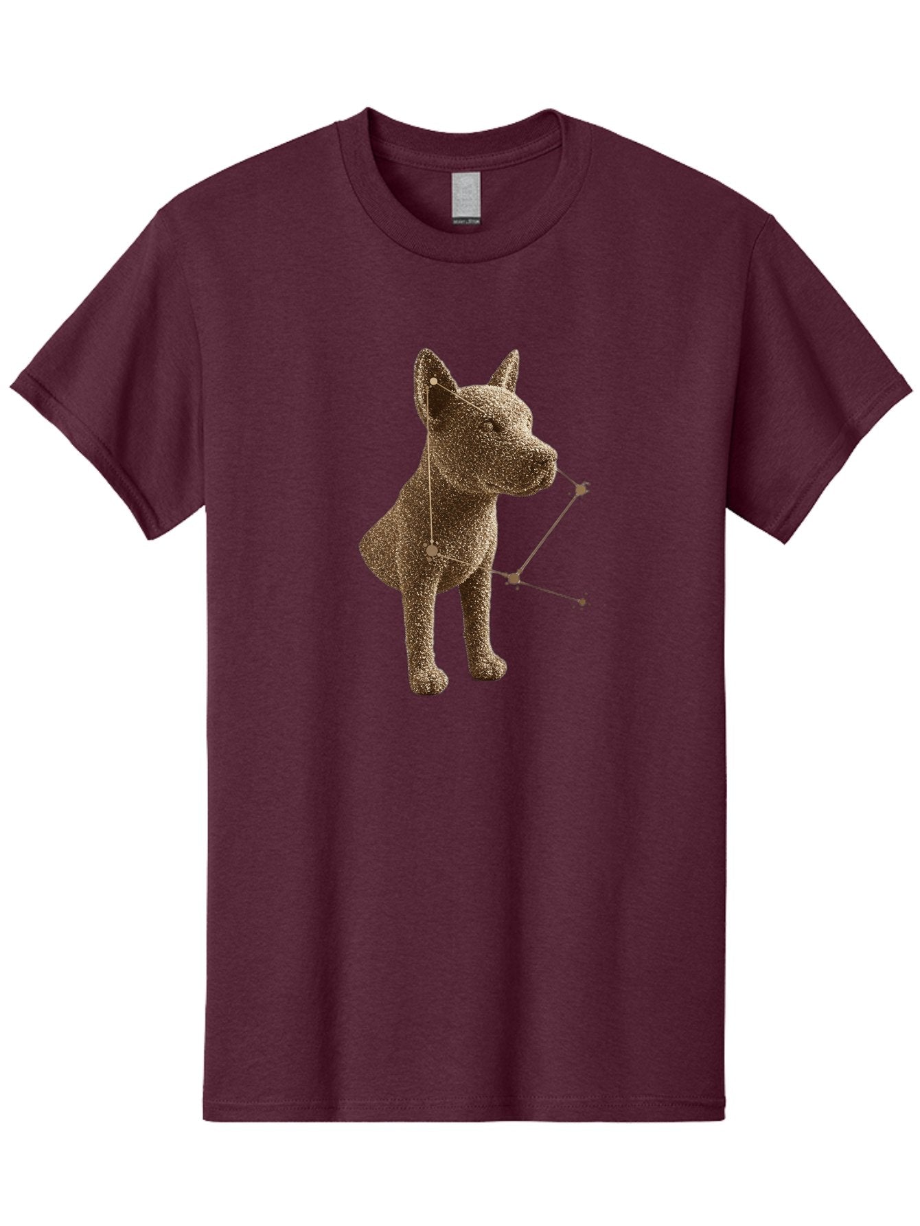 Constellation-Dog Men'S Graphic Tee, 100% Cotton, Comfortable Casual Summer Wear, Machine Washable, Stylized Dog Illustration, Constellation Pattern, Geometric Design, Modern Art, Dog Silhouette, Celestial Theme, Abstract Dog Art, Baa396 8