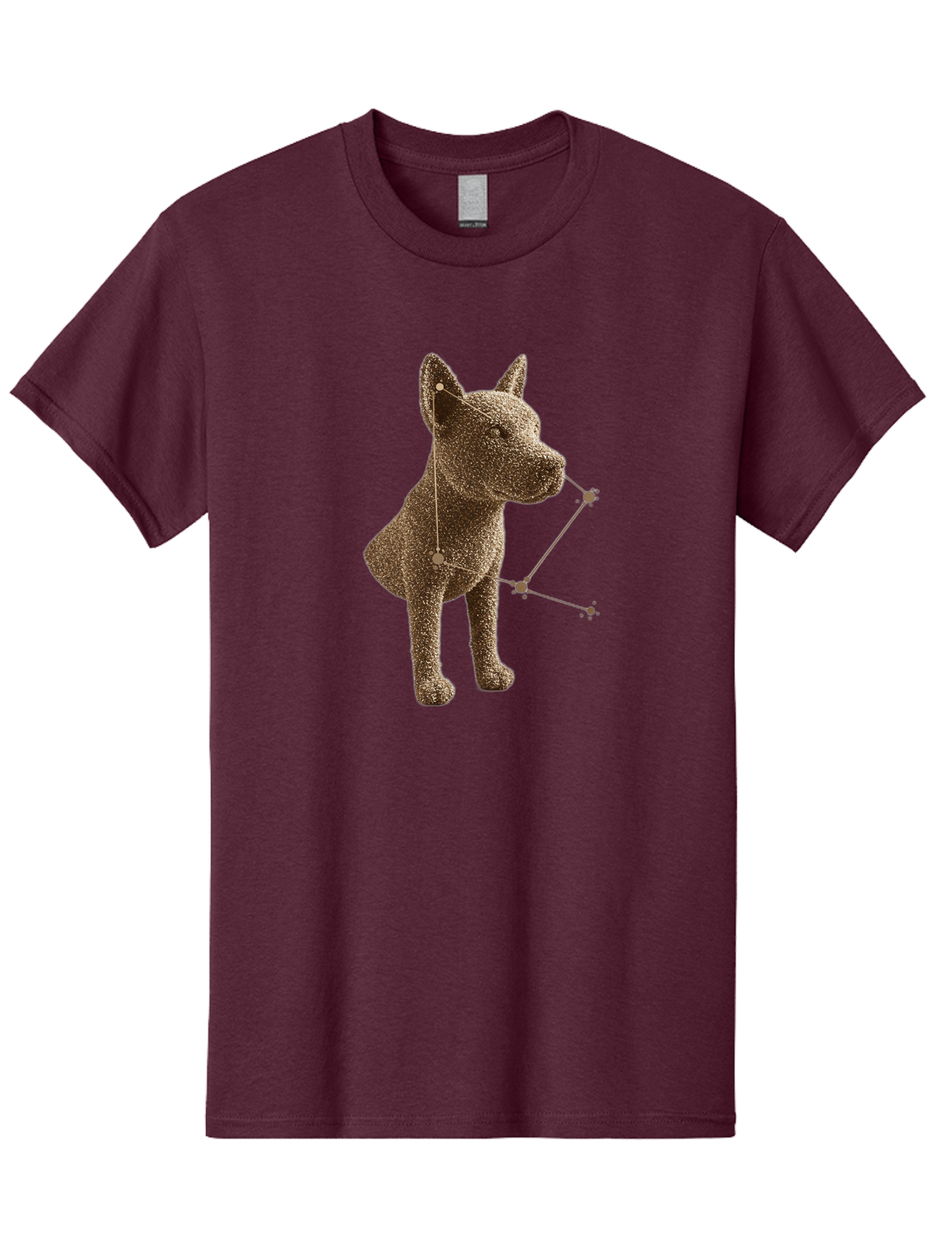 Constellation-Dog Men'S Graphic Tee, 100% Cotton, Comfortable Casual Summer Wear, Machine Washable, Stylized Dog Illustration, Constellation Pattern, Geometric Design, Modern Art, Dog Silhouette, Celestial Theme, Abstract Dog Art, Baa396 11