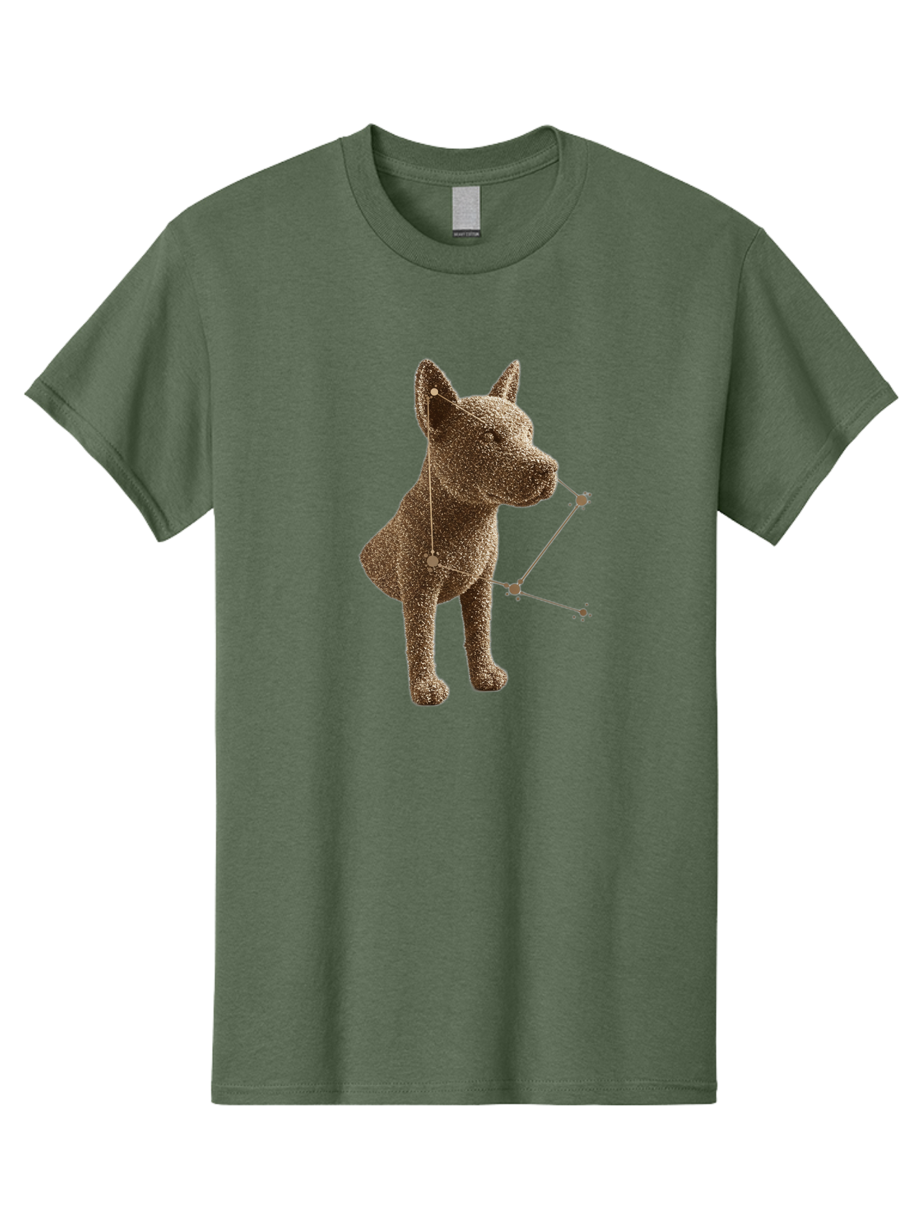 Constellation-Dog Men'S Graphic Tee, 100% Cotton, Comfortable Casual Summer Wear, Machine Washable, Stylized Dog Illustration, Constellation Pattern, Geometric Design, Modern Art, Dog Silhouette, Celestial Theme, Abstract Dog Art, Baa396 17