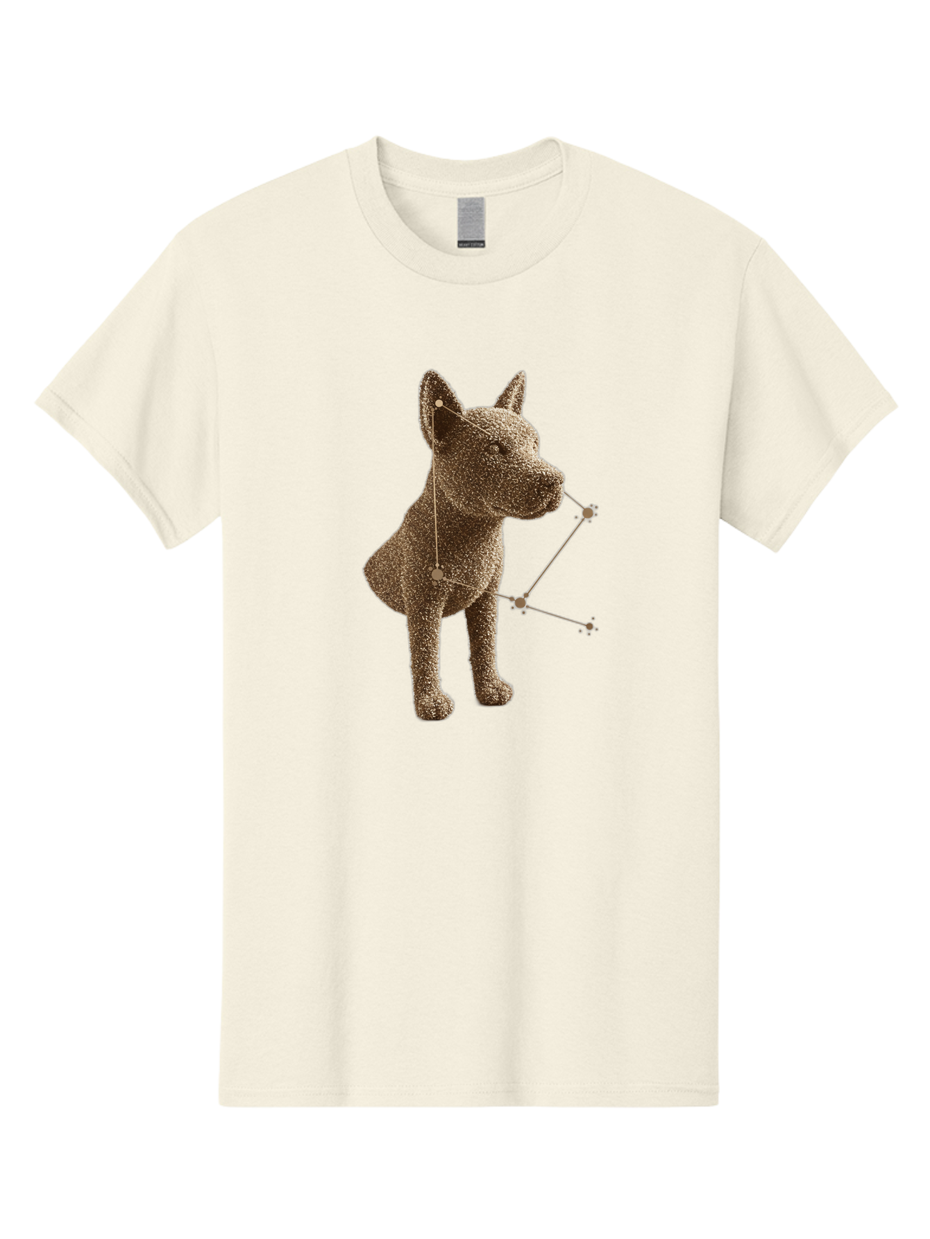 Constellation-Dog Men'S Graphic Tee, 100% Cotton, Comfortable Casual Summer Wear, Machine Washable, Stylized Dog Illustration, Constellation Pattern, Geometric Design, Modern Art, Dog Silhouette, Celestial Theme, Abstract Dog Art, Baa396 3