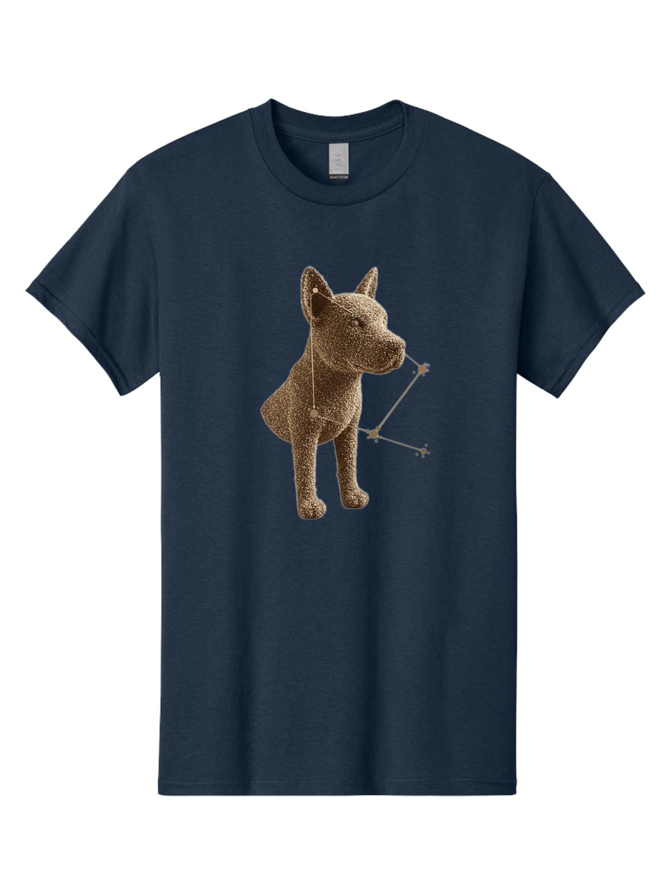 Constellation-Dog Men'S Graphic Tee, 100% Cotton, Comfortable Casual Summer Wear, Machine Washable, Stylized Dog Illustration, Constellation Pattern, Geometric Design, Modern Art, Dog Silhouette, Celestial Theme, Abstract Dog Art, Baa396 21