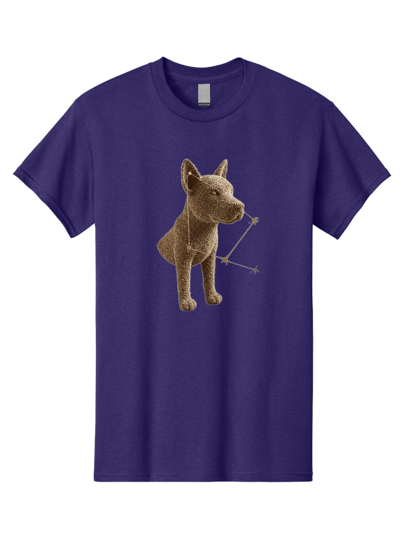 Constellation-Dog Men'S Graphic Tee, 100% Cotton, Comfortable Casual Summer Wear, Machine Washable, Stylized Dog Illustration, Constellation Pattern, Geometric Design, Modern Art, Dog Silhouette, Celestial Theme, Abstract Dog Art, Baa396 9
