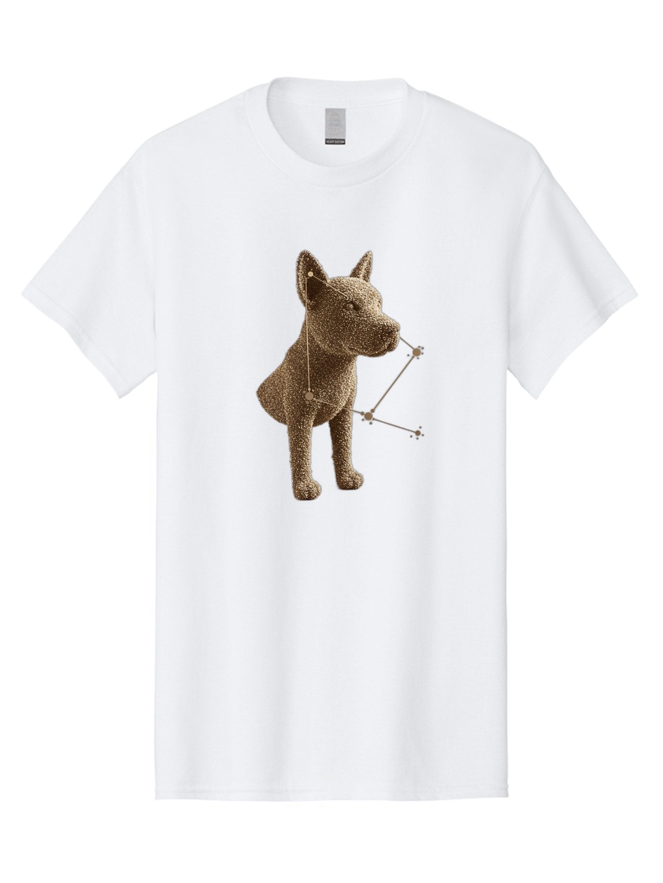 Constellation-Dog Men'S Graphic Tee, 100% Cotton, Comfortable Casual Summer Wear, Machine Washable, Stylized Dog Illustration, Constellation Pattern, Geometric Design, Modern Art, Dog Silhouette, Celestial Theme, Abstract Dog Art, Baa396 7