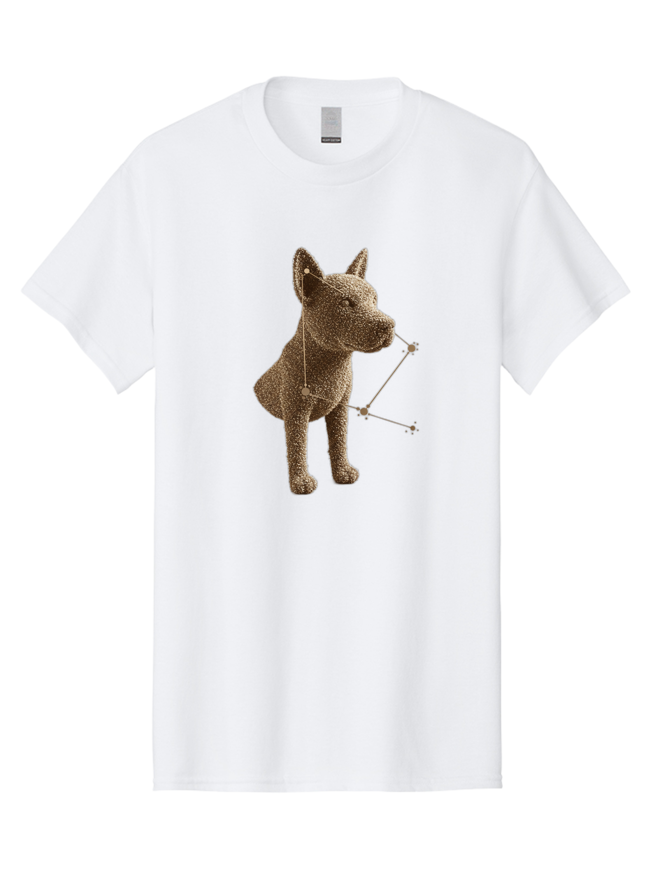 Constellation-Dog Men'S Graphic Tee, 100% Cotton, Comfortable Casual Summer Wear, Machine Washable, Stylized Dog Illustration, Constellation Pattern, Geometric Design, Modern Art, Dog Silhouette, Celestial Theme, Abstract Dog Art, Baa396 25