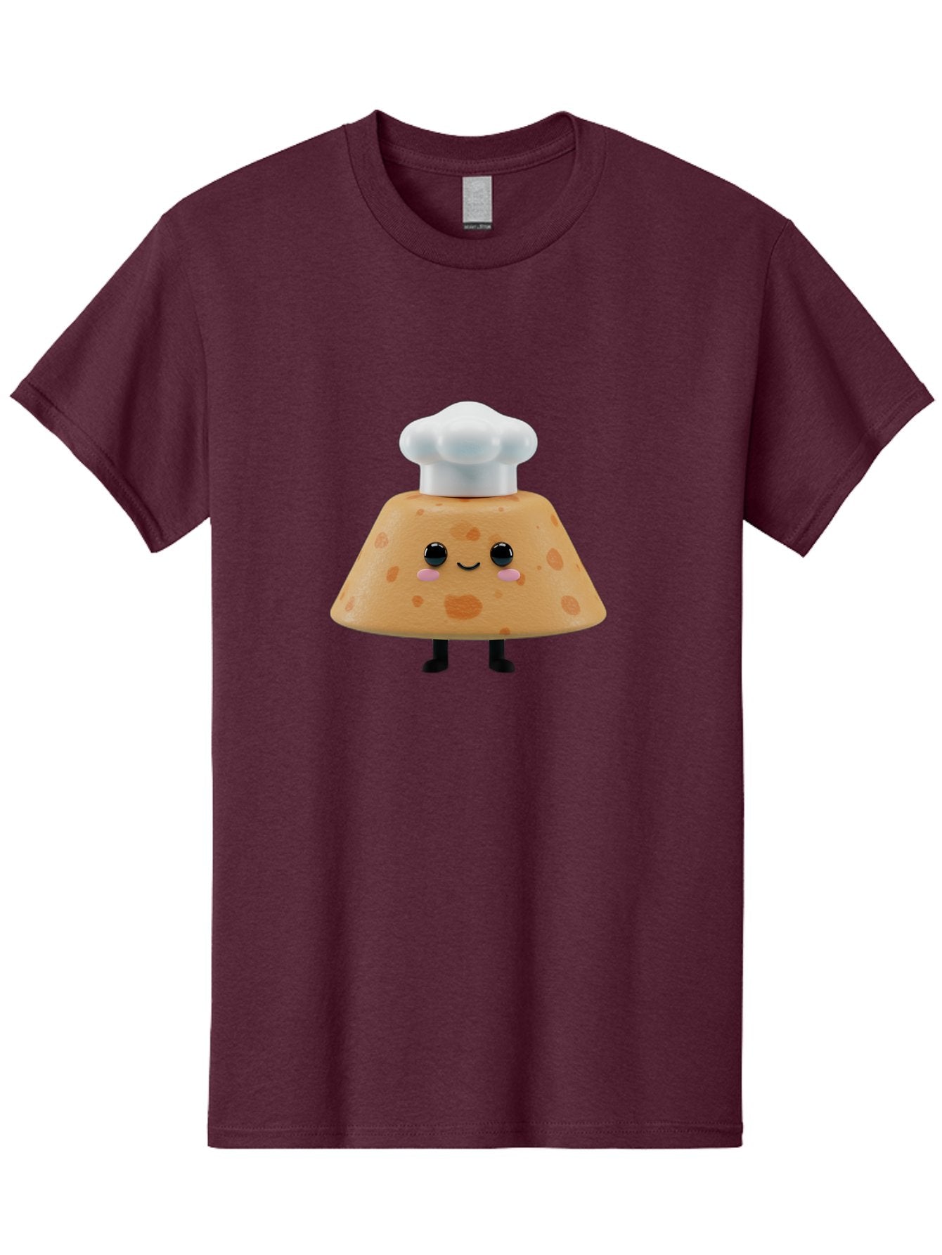Cookie-Chef-Hat Men'S Graphic Tee, 100% Cotton, Comfortable Casual Summer Wear, Machine Washable, Smiling Cookie, Chef Hat, Cartoon Character, Kawaii Food, Funny Baked Goods, Adorable Dessert, Cute Pastry Baa397