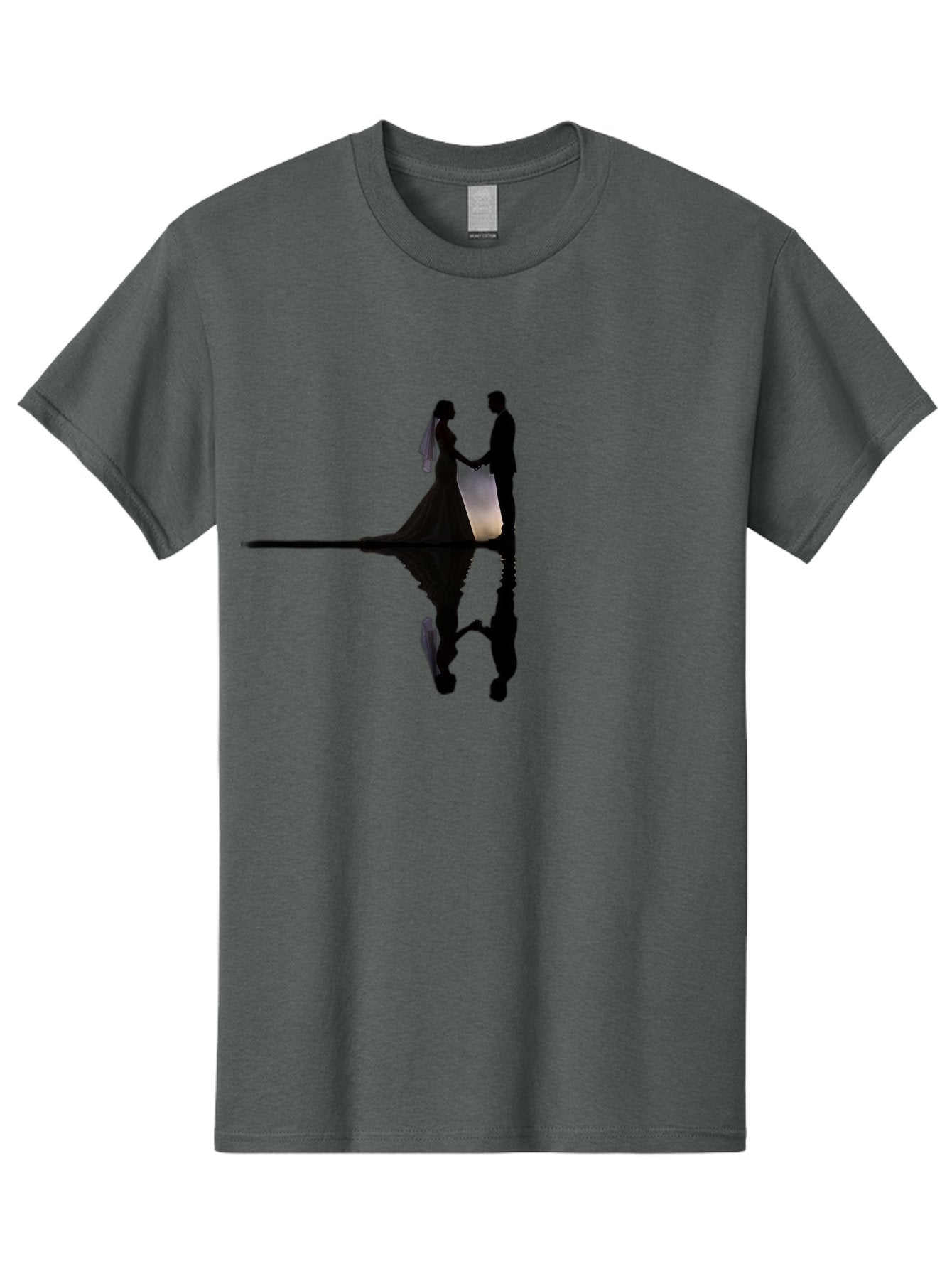 Couple-Silhouette-1 Men'S Graphic Tee, 100% Cotton, Comfortable Casual Summer Wear, Machine Washable, Couple Holding Hands, Romantic Love, Wedding Vows, Couple'S Unity, Hand In Hand, Love Forever, Together Forever, Silhouette Art Baa406 4