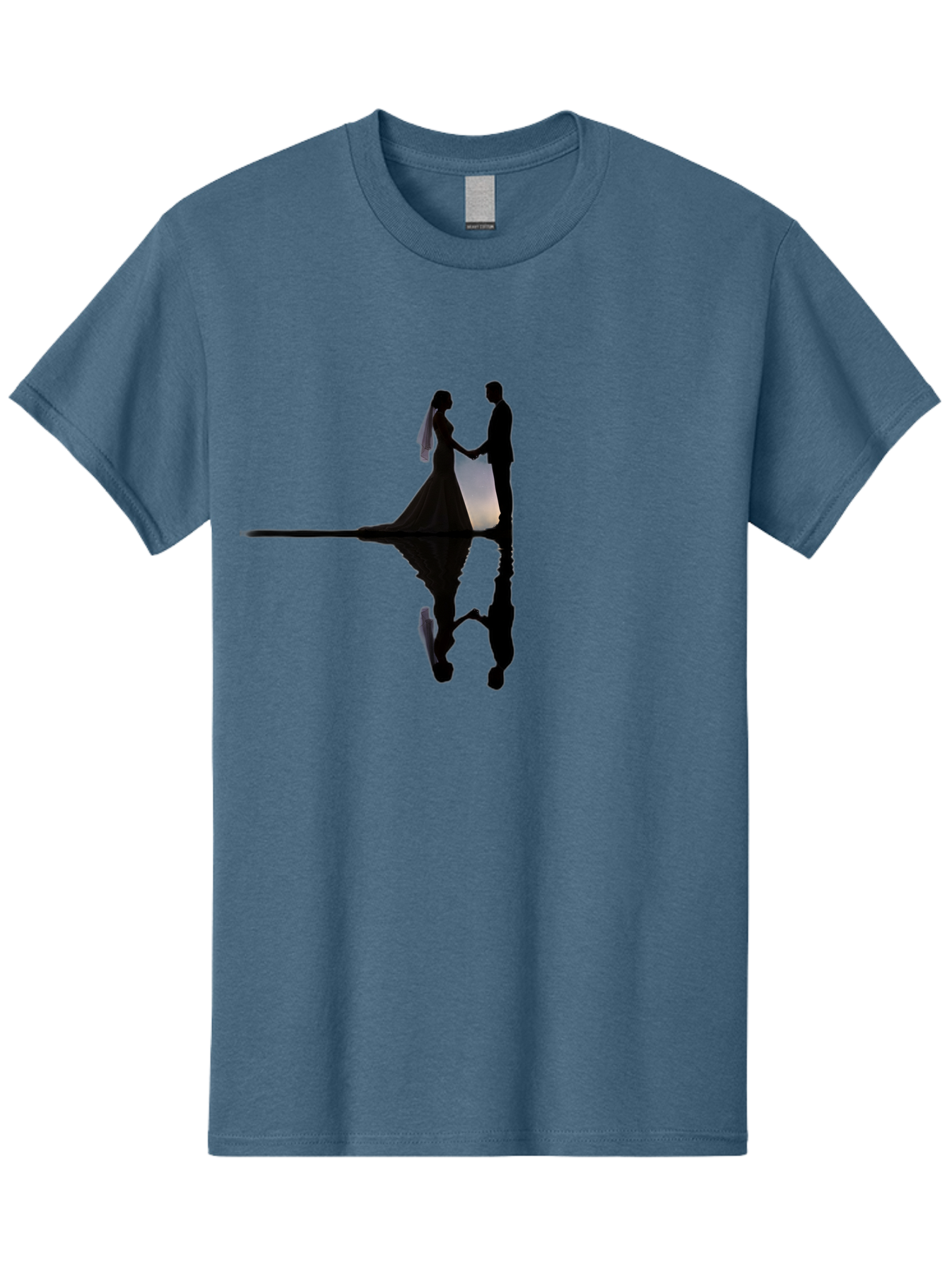 Couple-Silhouette-1 Men'S Graphic Tee, 100% Cotton, Comfortable Casual Summer Wear, Machine Washable, Couple Holding Hands, Romantic Love, Wedding Vows, Couple'S Unity, Hand In Hand, Love Forever, Together Forever, Silhouette Art Baa406