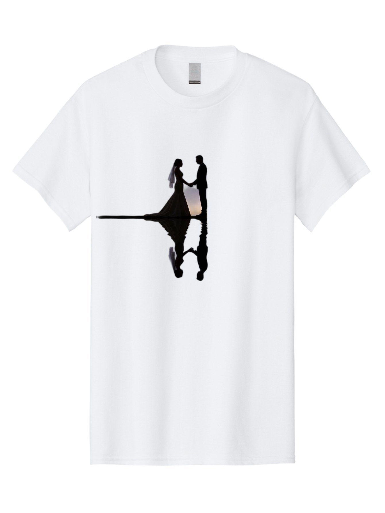 Couple-Silhouette-1 Men'S Graphic Tee, 100% Cotton, Comfortable Casual Summer Wear, Machine Washable, Couple Holding Hands, Romantic Love, Wedding Vows, Couple'S Unity, Hand In Hand, Love Forever, Together Forever, Silhouette Art Baa406 9