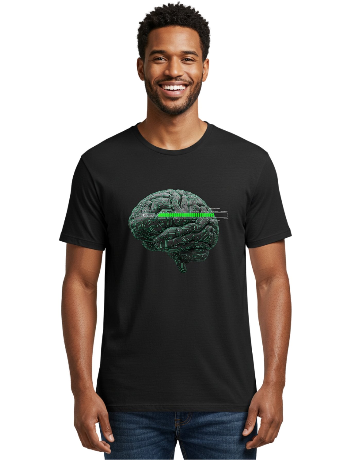 Cpu-Brain Men'S Graphic Tee, 100% Cotton, Comfortable Casual Summer Wear, Machine Washable, Human Brain, Circuit Board, Technology Integration, Futuristic Design, Artificial Intelligence, Neuroscience, Me Grown, Tech Meets Biology Baa409 16