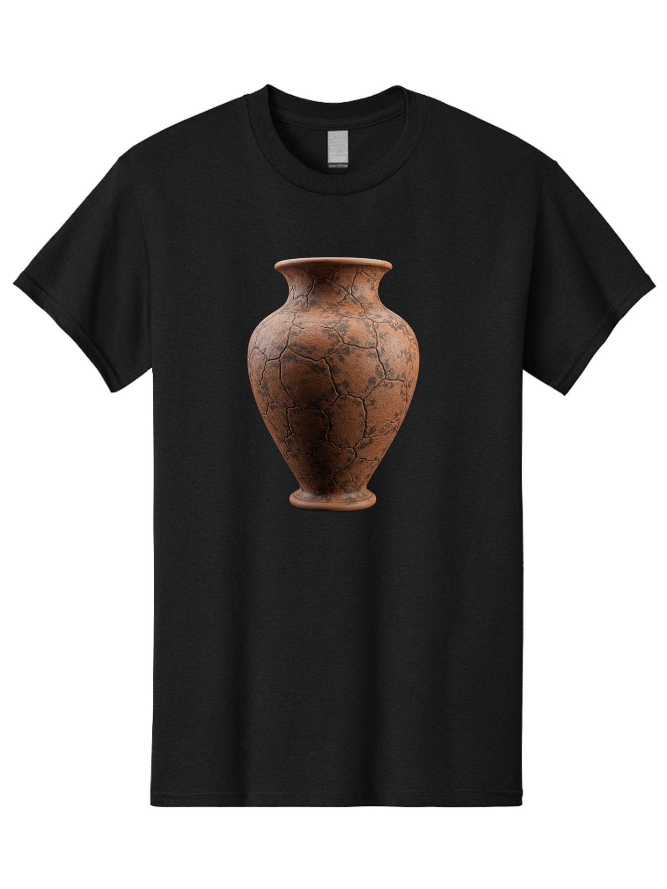 Cracked-Clay-Vase Men'S Graphic Tee, 100% Cotton, Comfortable Casual Summer Wear, Machine Washable, Vintage Vase, Terracotta Pot, Cracked Earthy Texture, Rustic Decor, Aged Pottery, Earthy Tones, Distressed Finish, Antique Style, Ceramic Art Baa410 9