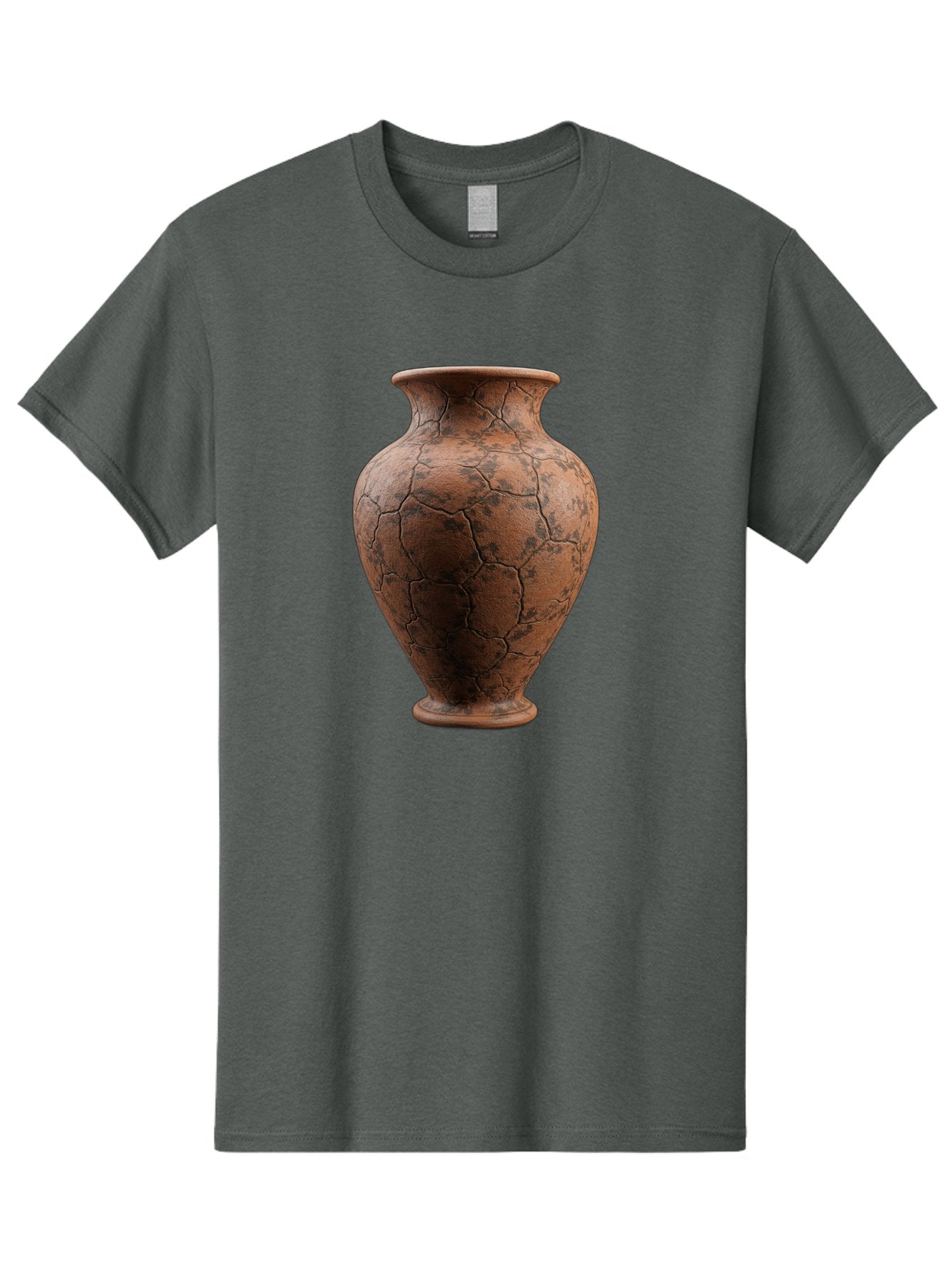 Cracked-Clay-Vase Men'S Graphic Tee, 100% Cotton, Comfortable Casual Summer Wear, Machine Washable, Vintage Vase, Terracotta Pot, Cracked Earthy Texture, Rustic Decor, Aged Pottery, Earthy Tones, Distressed Finish, Antique Style, Ceramic Art Baa410 4