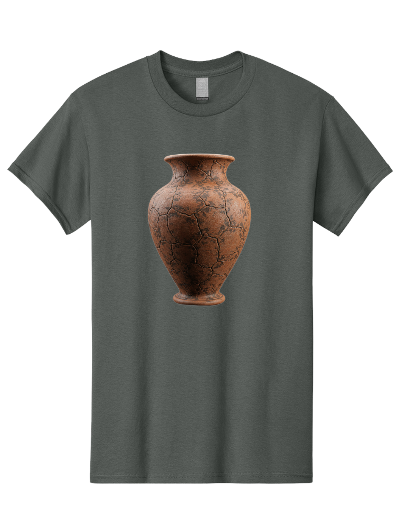 Cracked-Clay-Vase Men'S Graphic Tee, 100% Cotton, Comfortable Casual Summer Wear, Machine Washable, Vintage Vase, Terracotta Pot, Cracked Earthy Texture, Rustic Decor, Aged Pottery, Earthy Tones, Distressed Finish, Antique Style, Ceramic Art Baa410 23